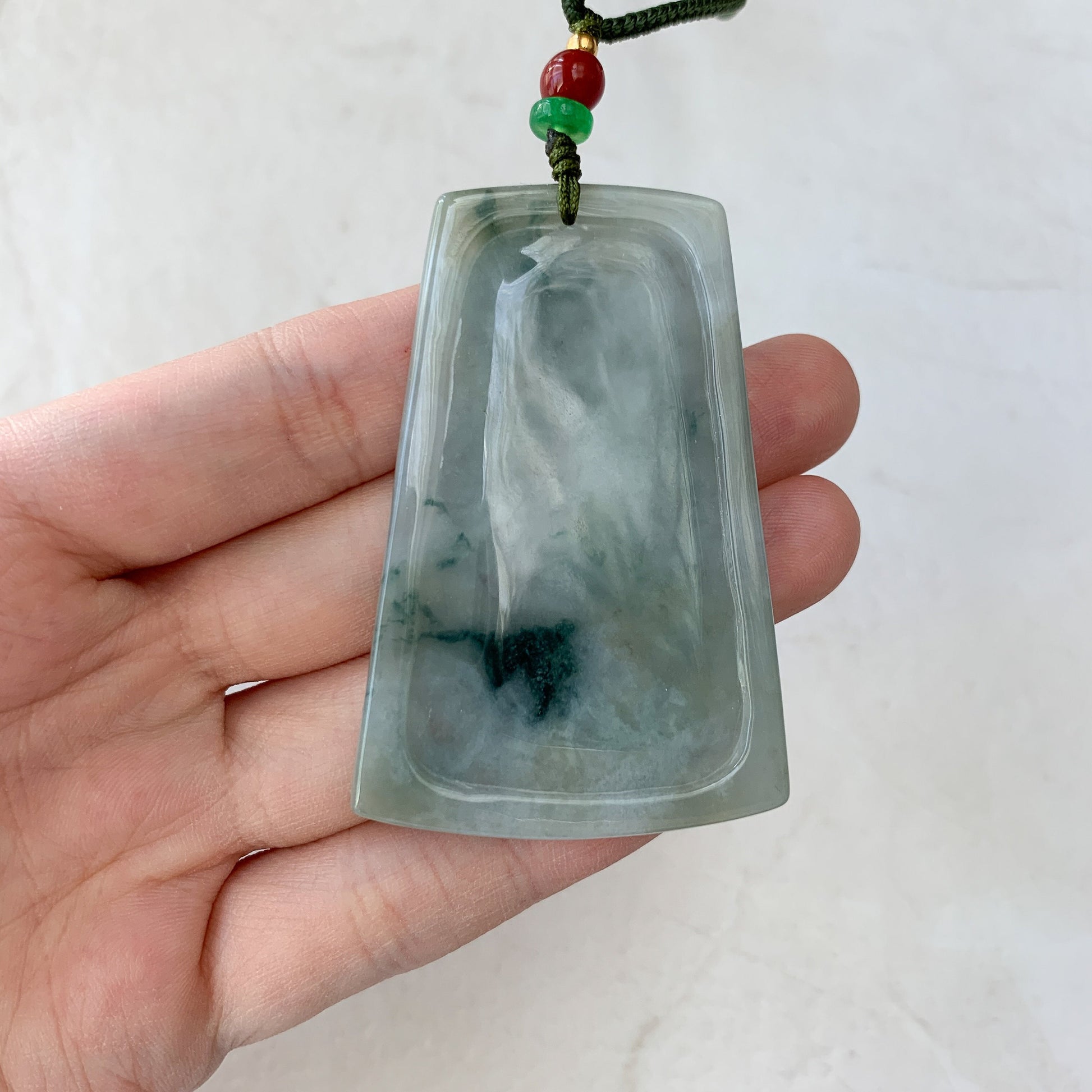 Jadeite Jade Tiger Chinese Zodiac Carved Pendant Necklace, YJ-0321-0324816 - AriaDesignCollection