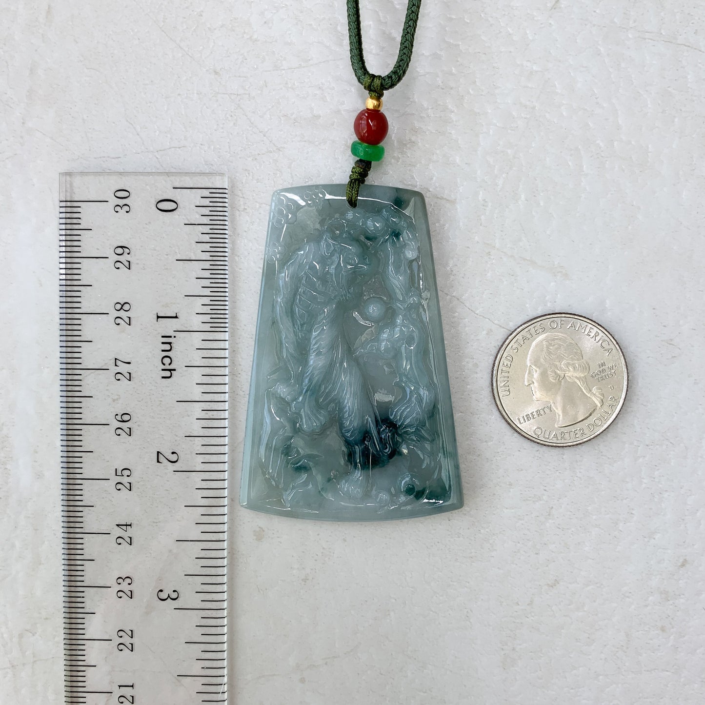 Jadeite Jade Tiger Chinese Zodiac Carved Pendant Necklace, YJ-0321-0324816 - AriaDesignCollection