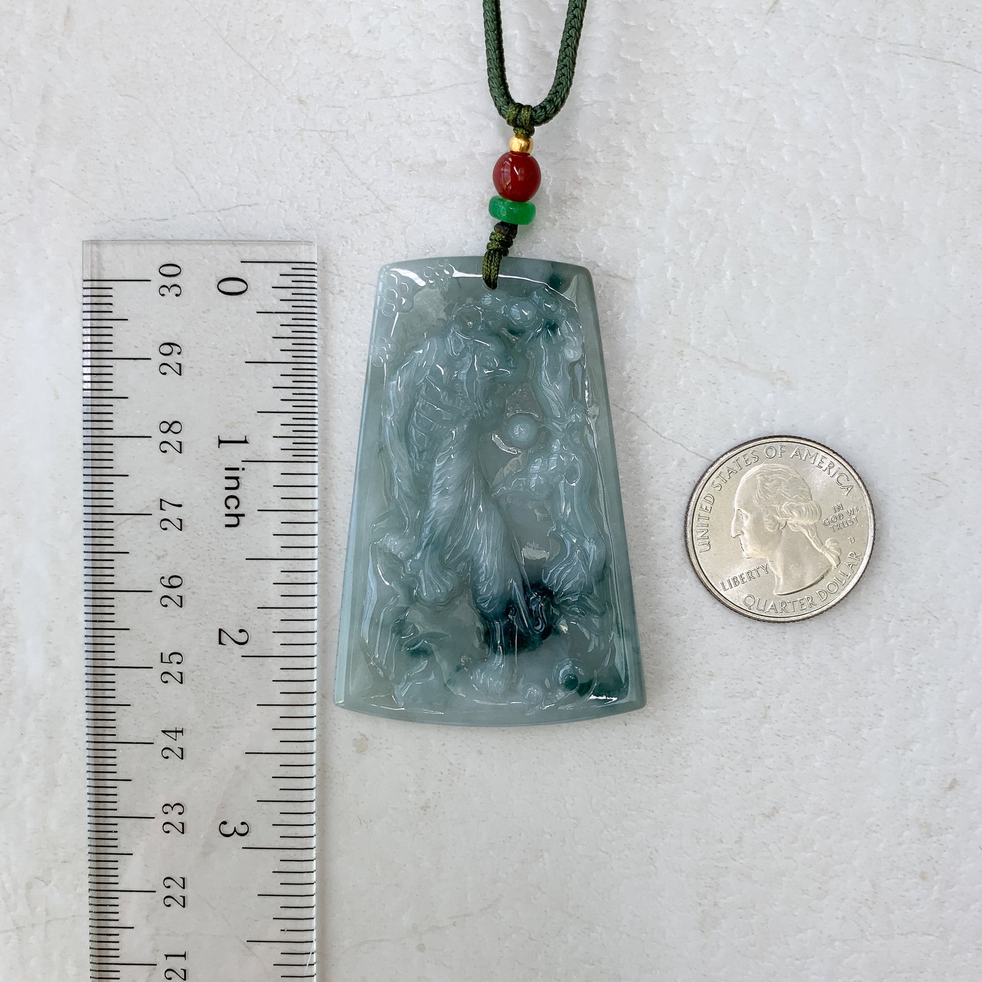 Jadeite Jade Tiger Chinese Zodiac Carved Pendant Necklace, YJ-0321-0324816 - AriaDesignCollection