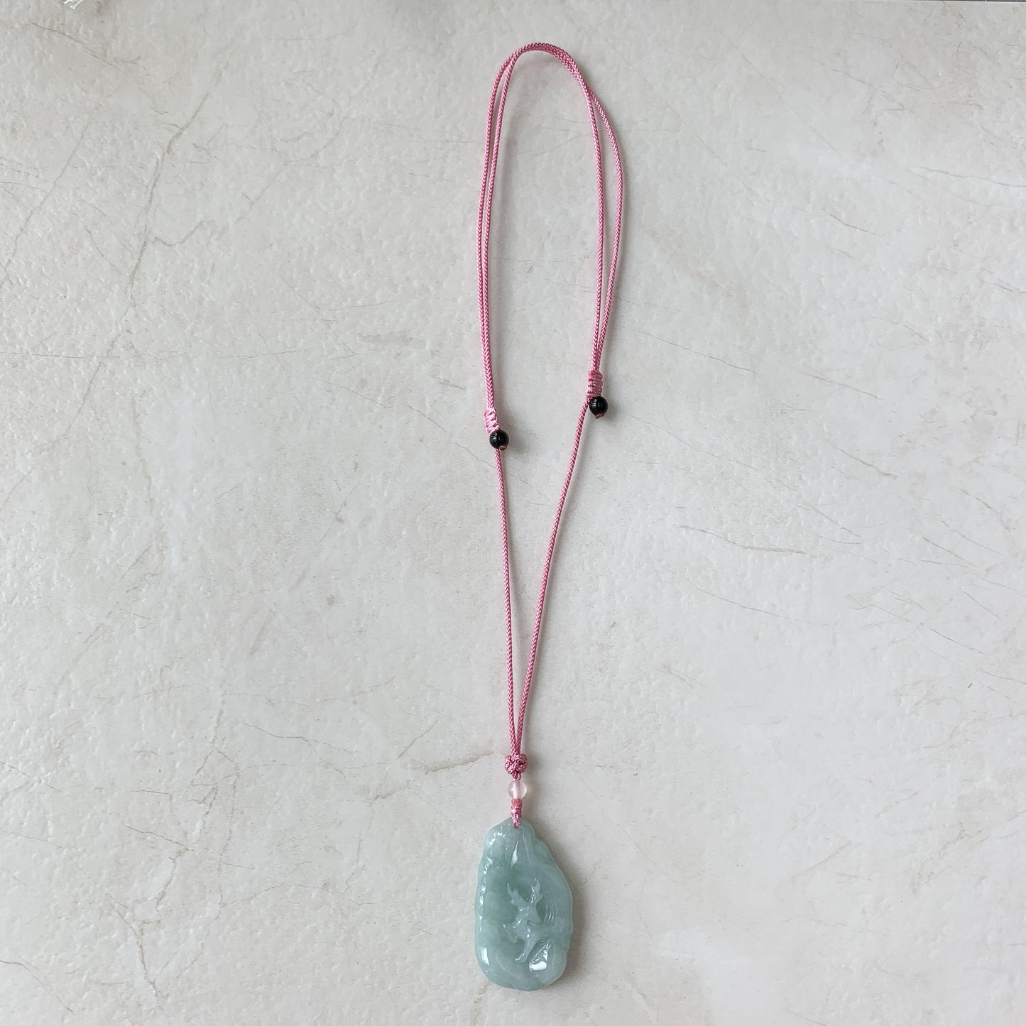 Jadeite Jade Deer in Forest Hand Carved Pendant Necklace, YJ-0321-0468569 - AriaDesignCollection