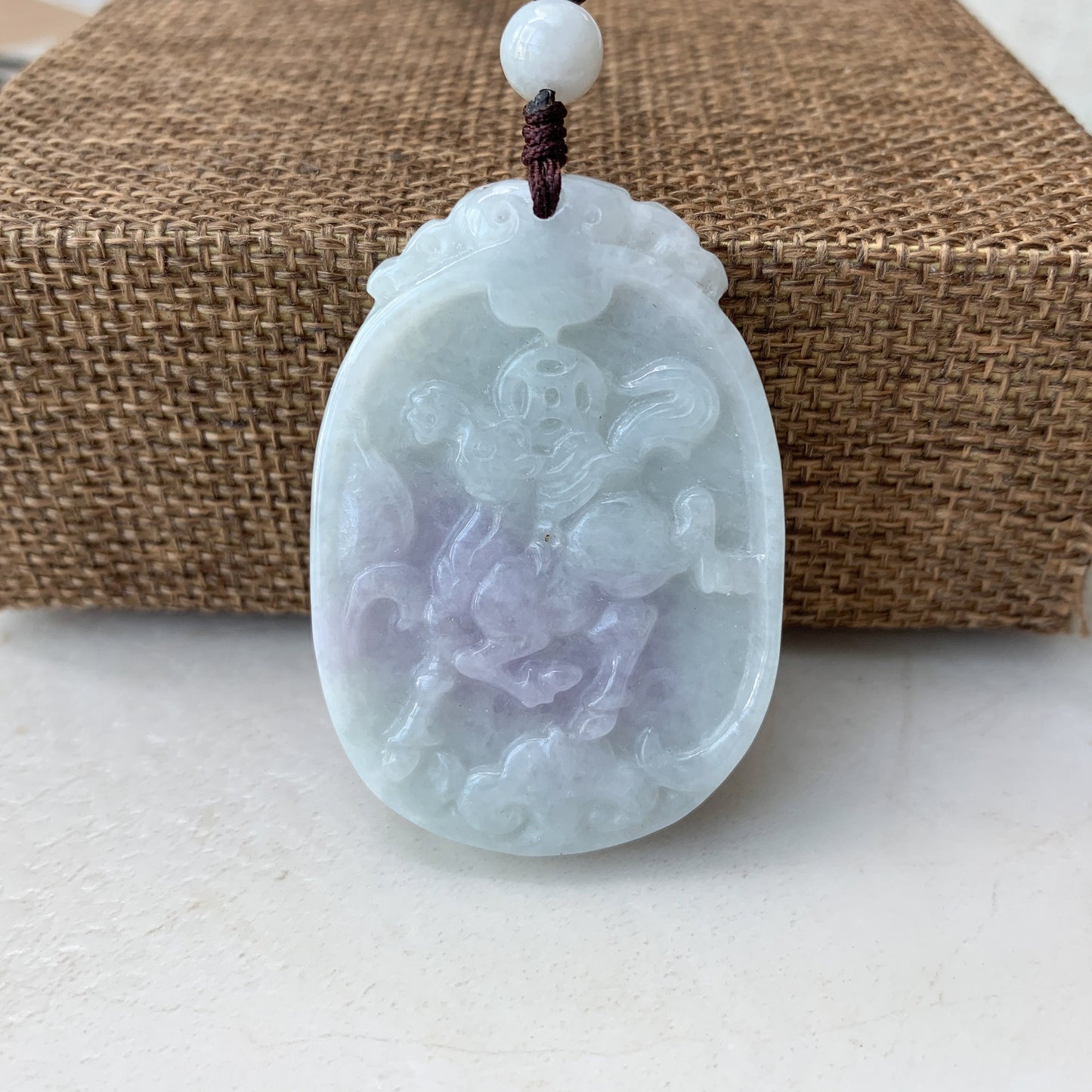 Horse Purple Jade Jadeite Chinese Zodiac Carved Pendant Necklace, YW-0110-1646929430 - AriaDesignCollection