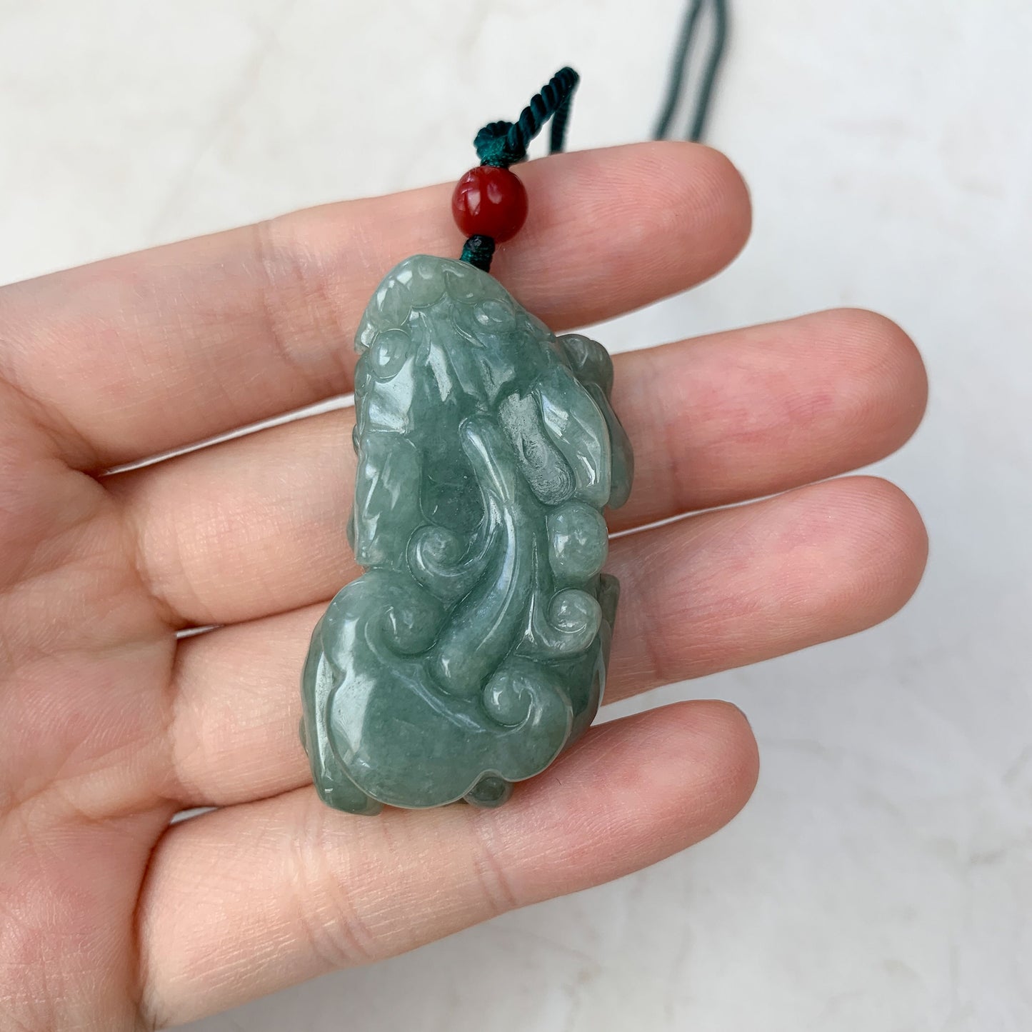 Jadeite Jade Dragon Pixiu Dragon Chinese Carved Pendant, YJ-0921-0132758 - AriaDesignCollection