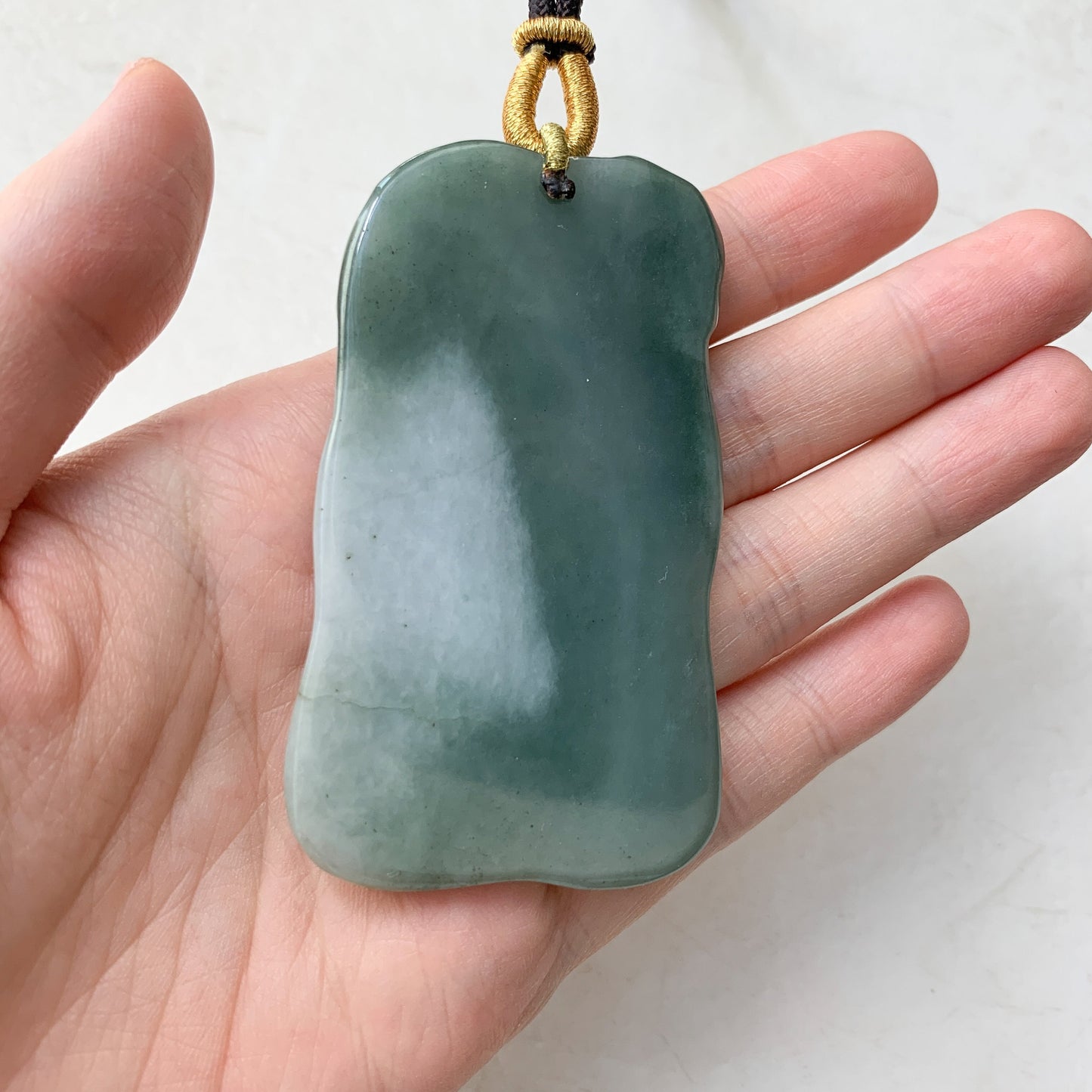 Jadeite Jade Guan Yin Avalokiteshvara Pendant Necklace, Hand Carved, Green Jade, Quan Am, Kuan Yin, YJ-0921-0179949 - AriaDesignCollection