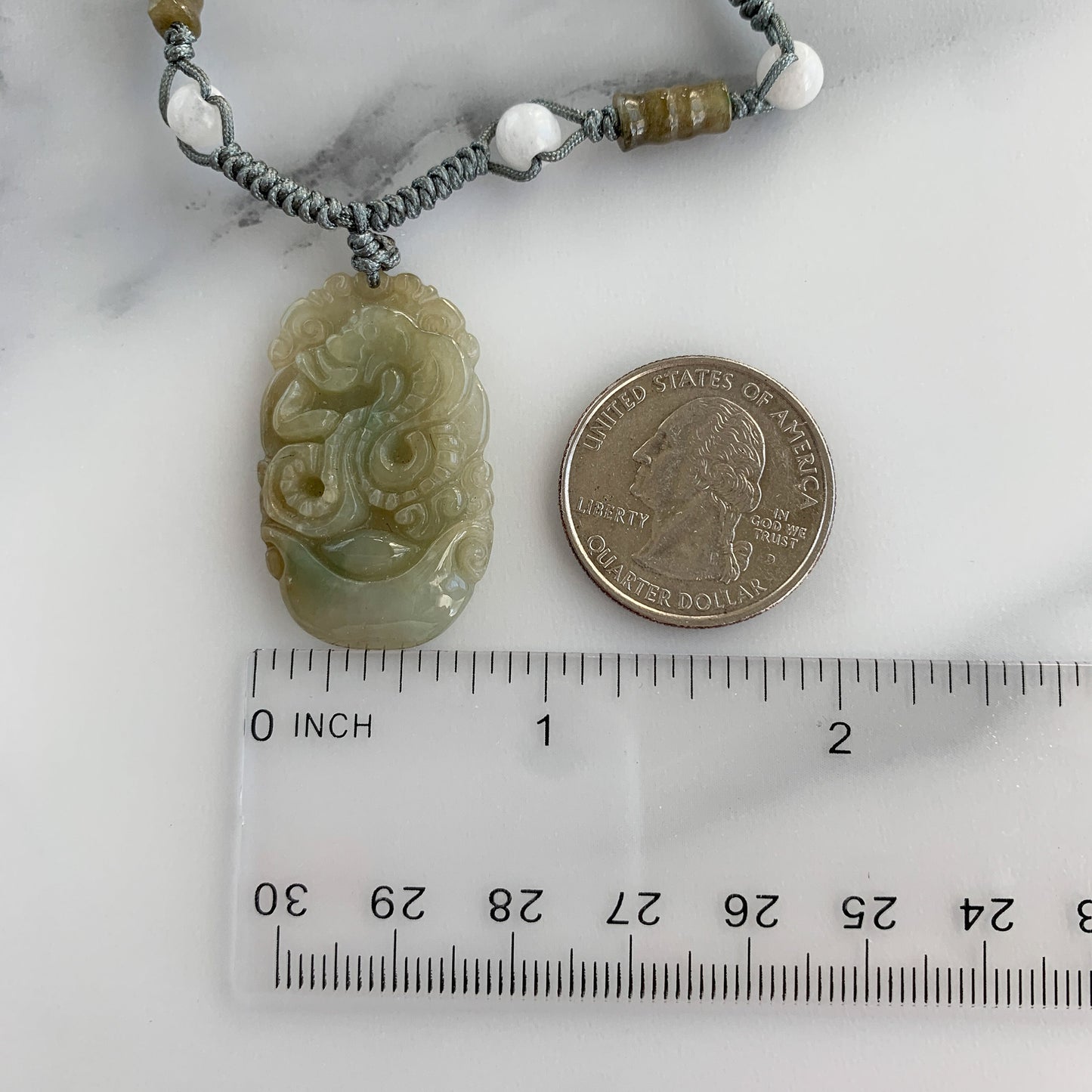 Jadeite Jade Snake Chinese Zodiac Carved Pendant Necklace, YJ-0321-1645570091 - AriaDesignCollection