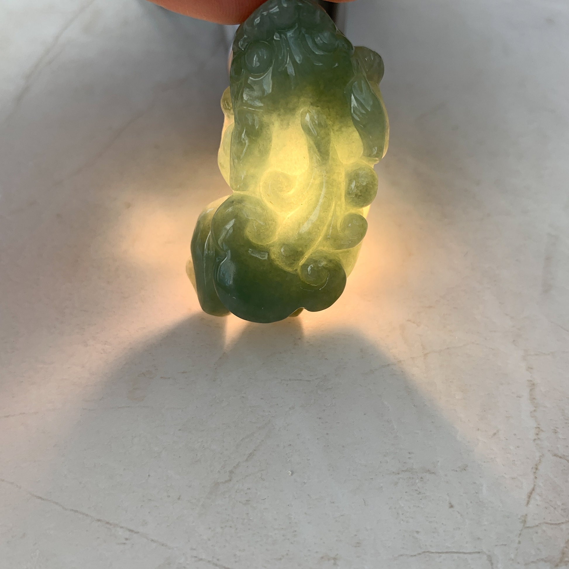 Jadeite Jade Dragon Pixiu Dragon Chinese Carved Pendant, YJ-0921-0132758 - AriaDesignCollection