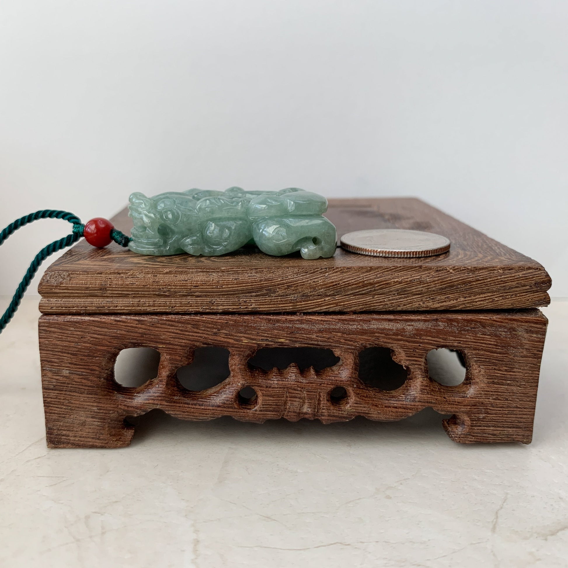 Jadeite Jade Dragon Pixiu Dragon Chinese Carved Pendant, YJ-0921-0132758 - AriaDesignCollection