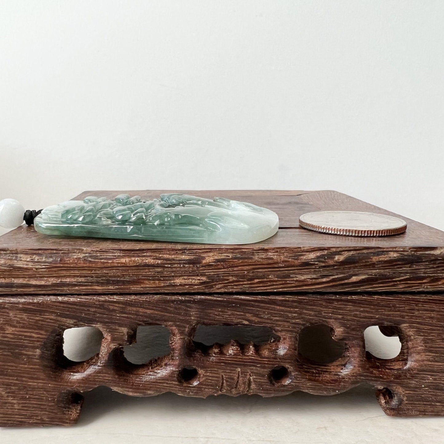 Jadeite Jade Tree Landscape Mountain Forest River Scenery Hand Carved Pendant Necklace, YJ-0921-0137879 - AriaDesignCollection
