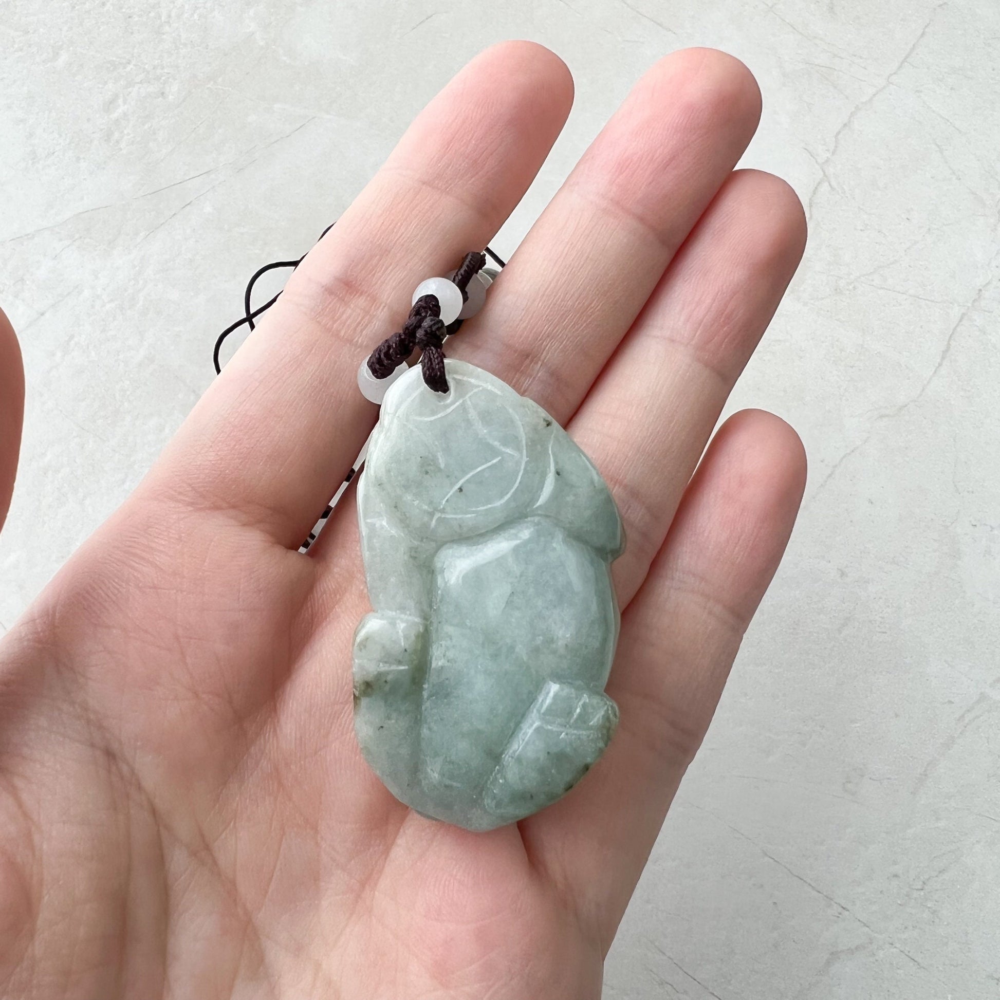 Large Jadeite Jade Dragon Pixiu Dragon Chinese Carved Pendant, YW-0110-1646980562 - AriaDesignCollection