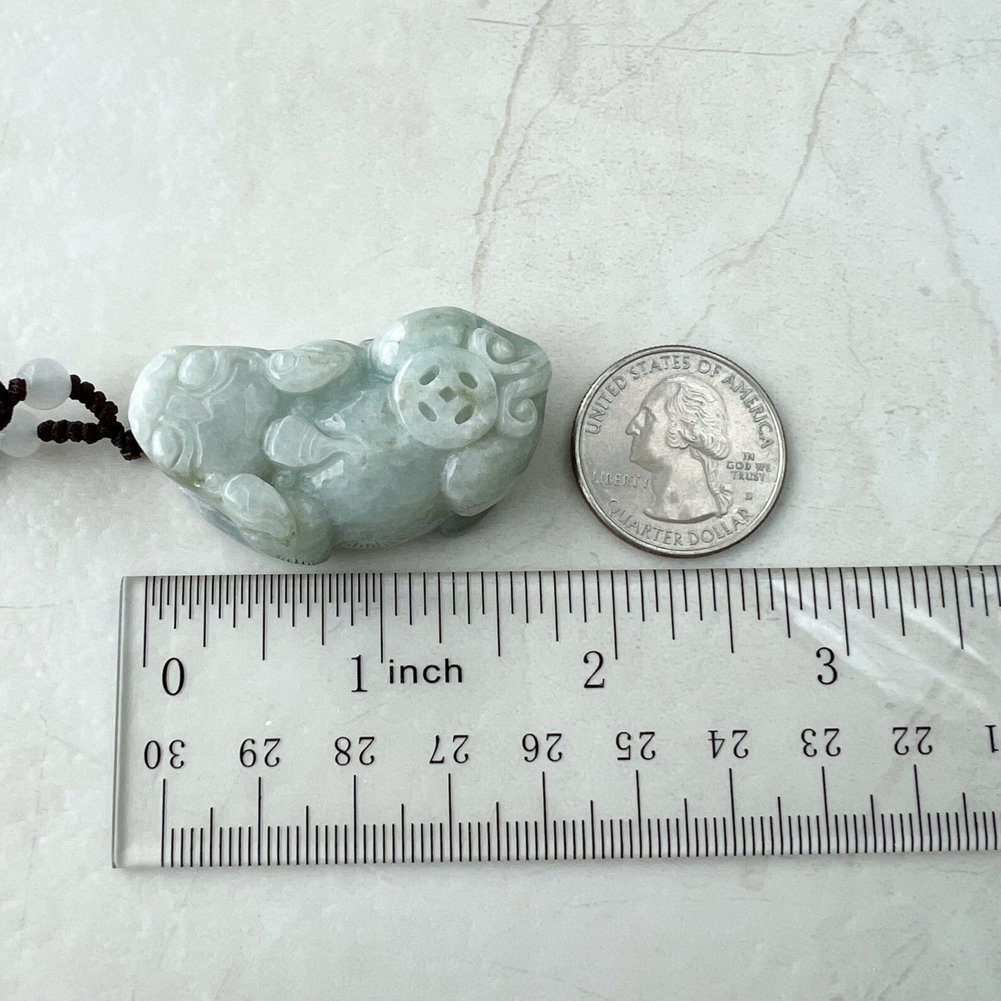 Large Jadeite Jade Dragon Pixiu Dragon Chinese Carved Pendant, YW-0110-1646980562 - AriaDesignCollection