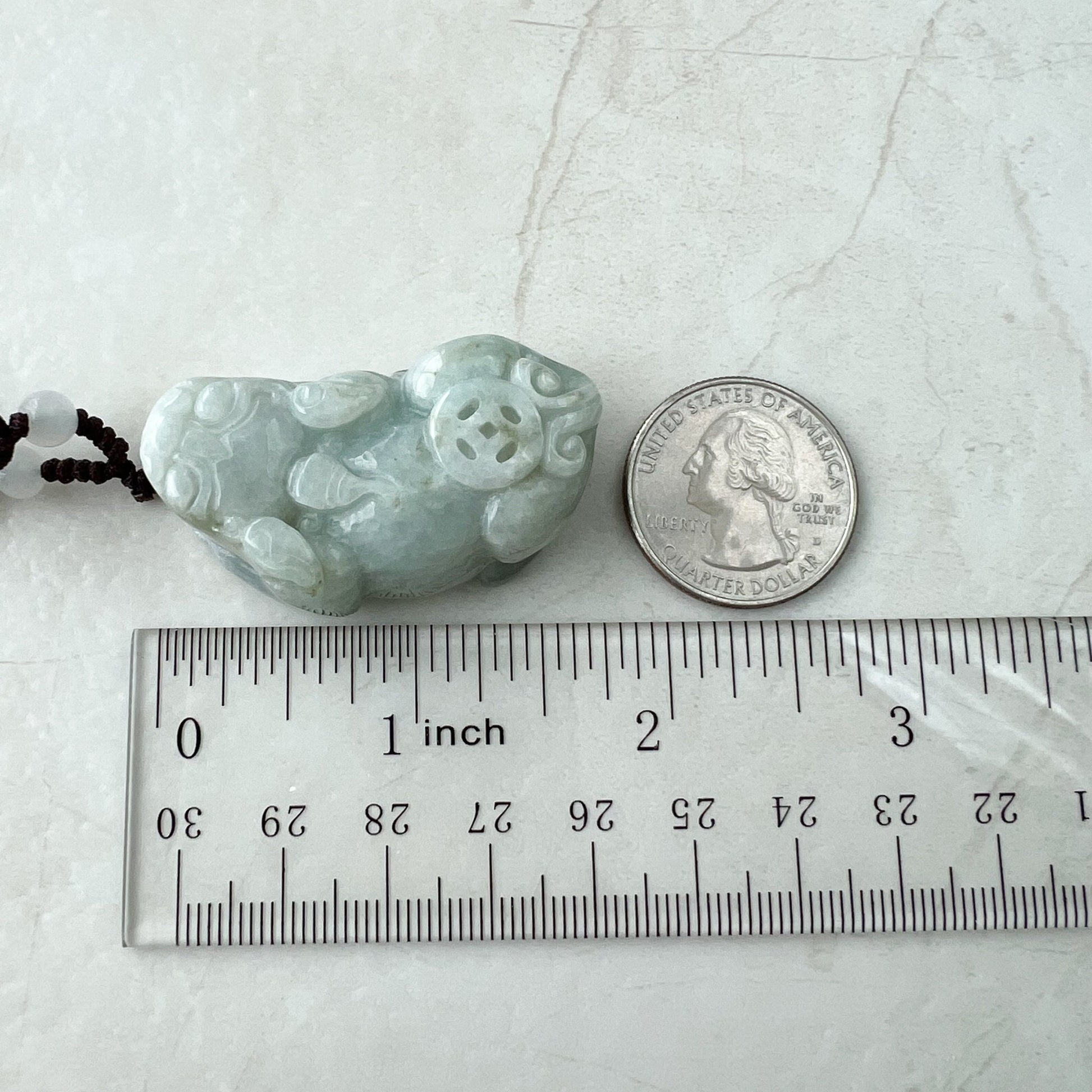 Large Jadeite Jade Dragon Pixiu Dragon Chinese Carved Pendant, YW-0110-1646980562 - AriaDesignCollection