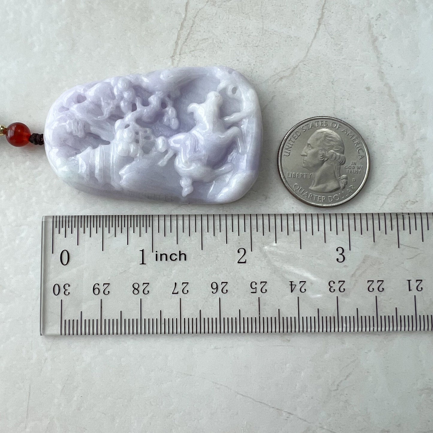 Purple Jade Ox, Jadeite Jade, Bull Cow Chinese Zodiac Hand Carved Pendant Necklace, YJ-0321-0322414 - AriaDesignCollection