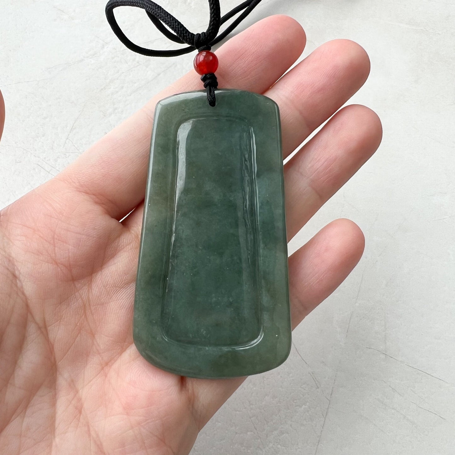 Jadeite Jade Guan Yin Kwan Yin Protected by Dragon Avalokitesvara Semi-Translucent Carved Pendant Necklace, Quan Am, YJ-0921-0166679 - AriaDesignCollection