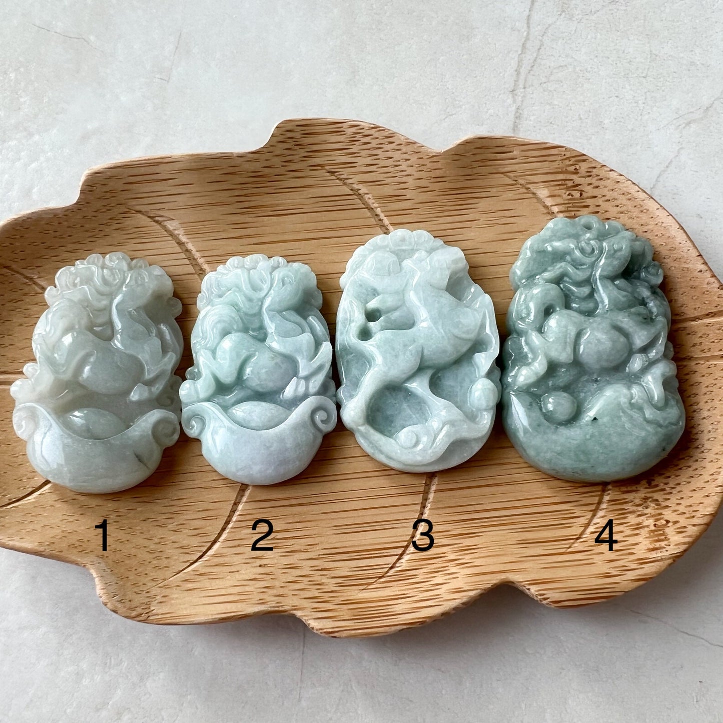 Horse Jade Jadeite Chinese Zodiac Carved Pendant Necklace, YW-0110-1646802309 - AriaDesignCollection