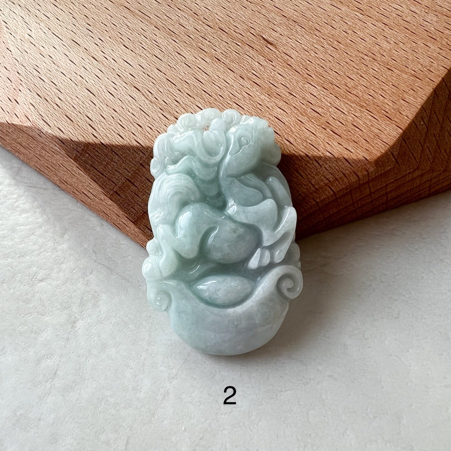 Horse Jade Jadeite Chinese Zodiac Carved Pendant Necklace, YW-0110-1646802309 - AriaDesignCollection
