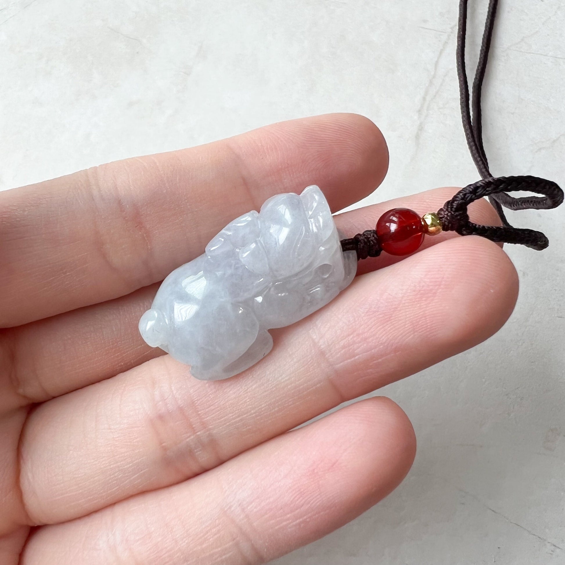 Small Jadeite Jade Light Purple Dragon Pixiu Dragon Chinese Carved Pendant, QY2-1221-1646800804 - AriaDesignCollection