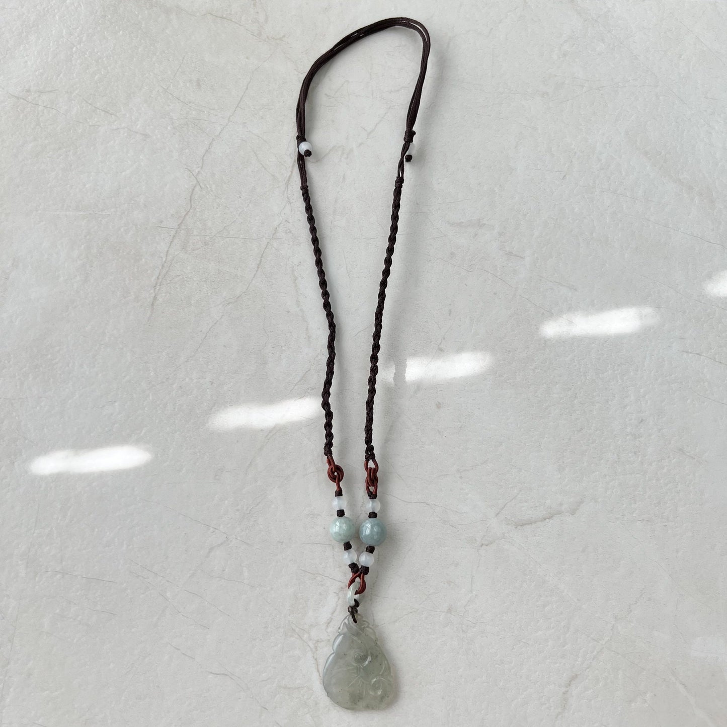 Jade Ruyi, Lucky Pendant, Icy Jadeite Jade Translucent Hand Carved Necklace, YW-0110-1646979591 - AriaDesignCollection