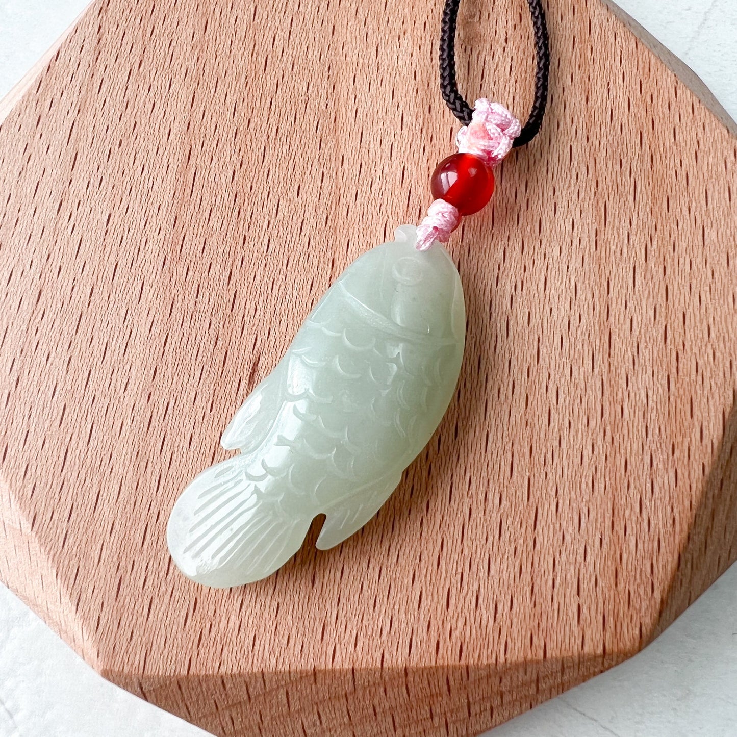 Nephrite Jade Fish Chinese Hand Carved Pendant, XQ-1221-1646855489 - AriaDesignCollection