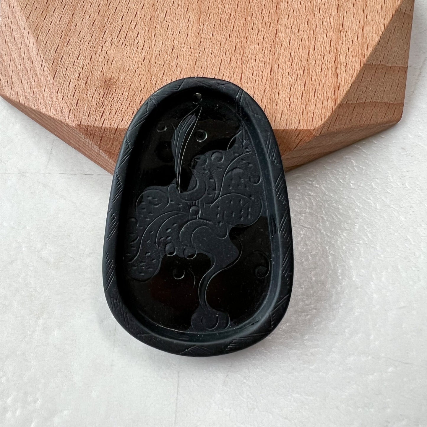 Black Jadeite Jade Omphacite Baby Buddha Necklace, LGG-1221-1646854463 - AriaDesignCollection