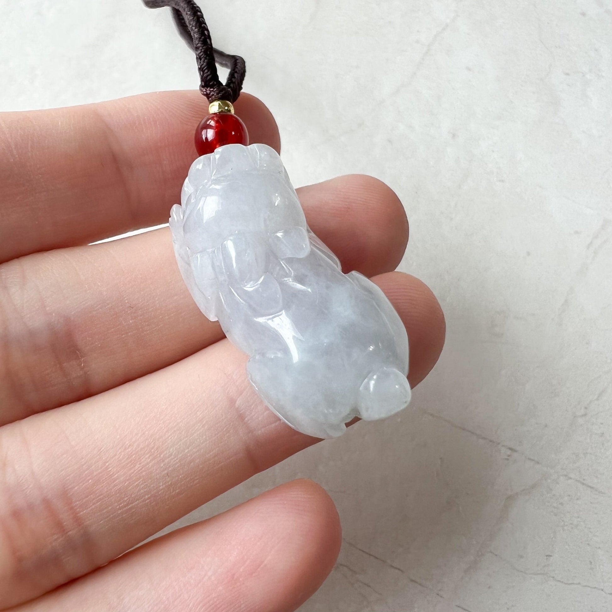 Small Jadeite Jade Light Purple Dragon Pixiu Dragon Chinese Carved Pendant, QY2-1221-1646800804 - AriaDesignCollection