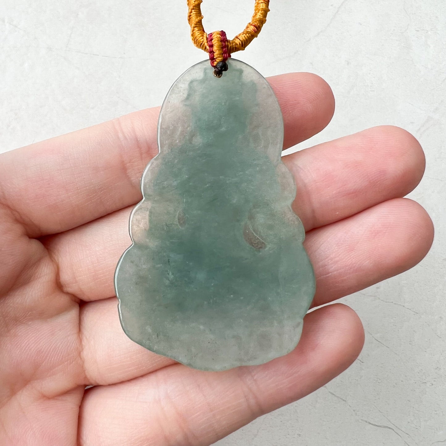 Jadeite Jade Guan Yin Avalokiteshvara Hand Carved Pendant Necklace, YJ-1221-0241350 - AriaDesignCollection