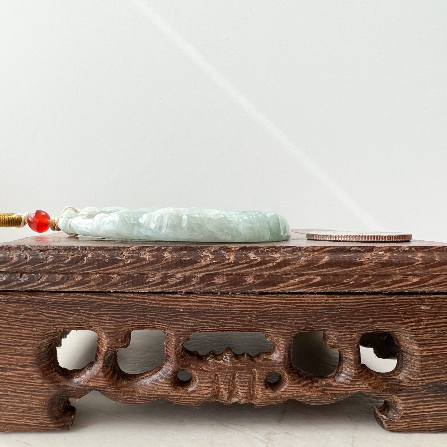 Jadeite Jade Guan Yin Avalokiteshvara, Quan Am, Hand Carved Pendant Necklace, YJ-1221-0235529 - AriaDesignCollection