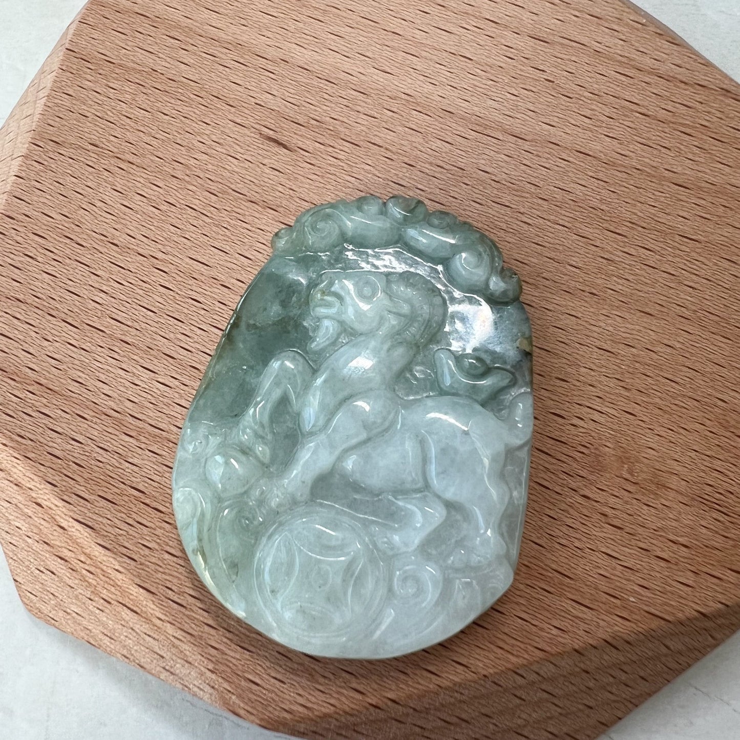 Jadeite Jade Sheep Goat Ram Chinese Zodiac Carved Pendant Necklace, YW-0321-1646161634 - AriaDesignCollection