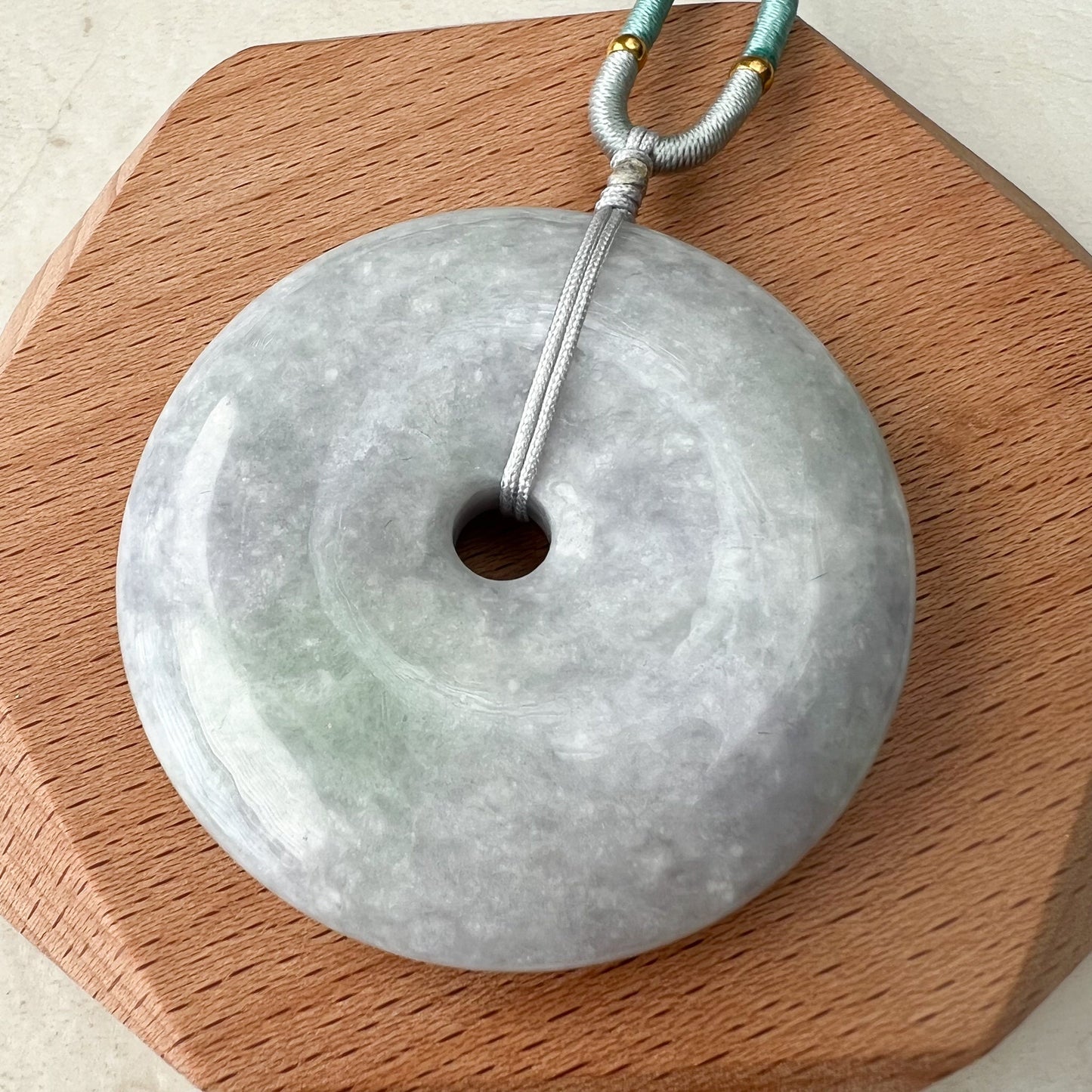 Large Light Purple Jadeite Jade Circle Donut Carved Necklace, XY-1221-1646191616 - AriaDesignCollection