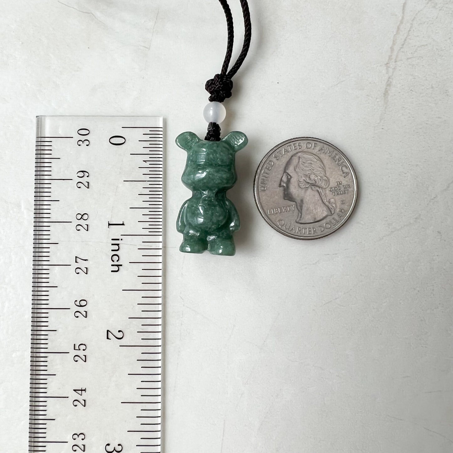 Jadeite Jade Teddy Bear Hand Carved Necklace, SHWQ-0322-1646849374 - AriaDesignCollection
