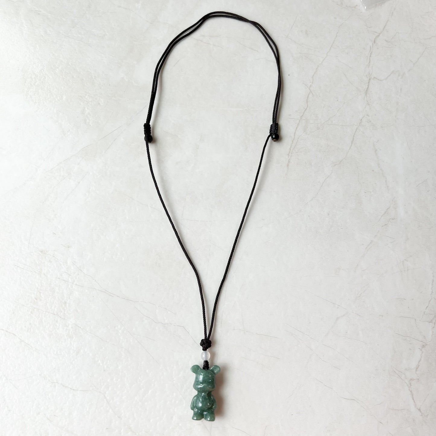 Jadeite Jade Teddy Bear Hand Carved Necklace, SHWQ-0322-1646849374 - AriaDesignCollection