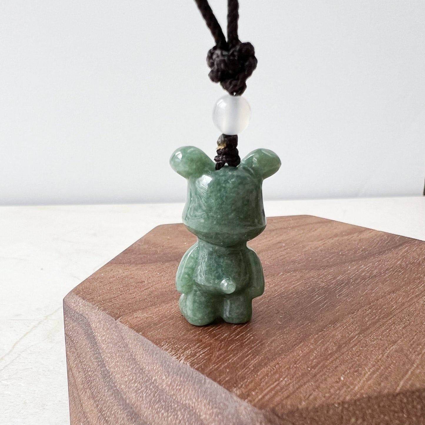 Jadeite Jade Teddy Bear Hand Carved Necklace, SHWQ-0322-1646849374 - AriaDesignCollection