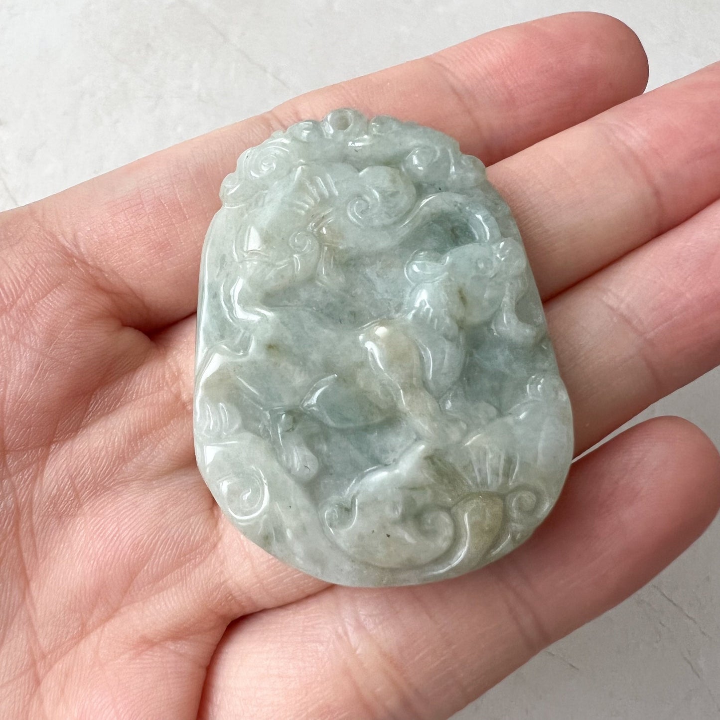 Jadeite Jade Rat Mouse Chinese Zodiac Carved Pendant Necklace, YW-0321-1647728114 - AriaDesignCollection