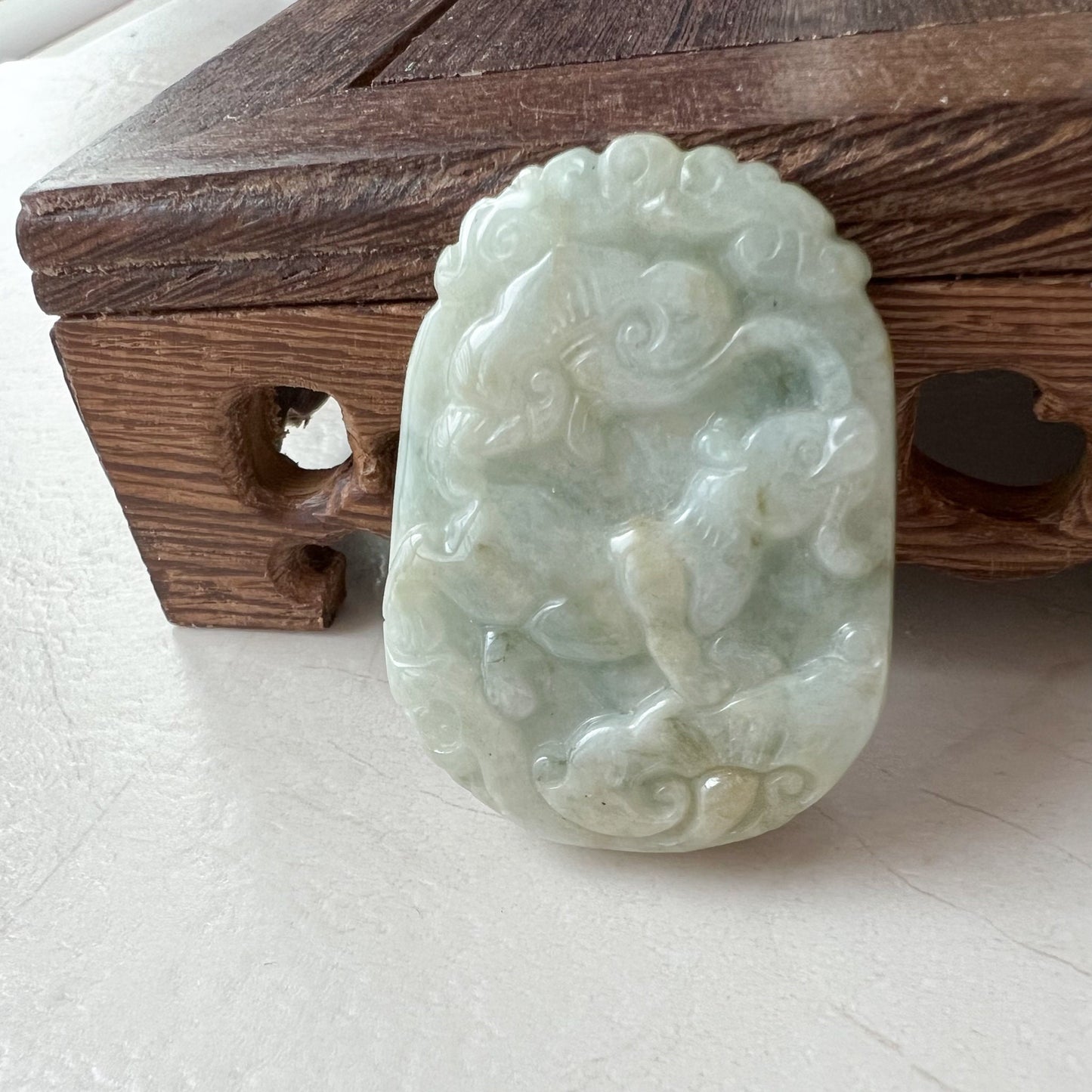 Jadeite Jade Rat Mouse Chinese Zodiac Carved Pendant Necklace, YW-0321-1647728114 - AriaDesignCollection