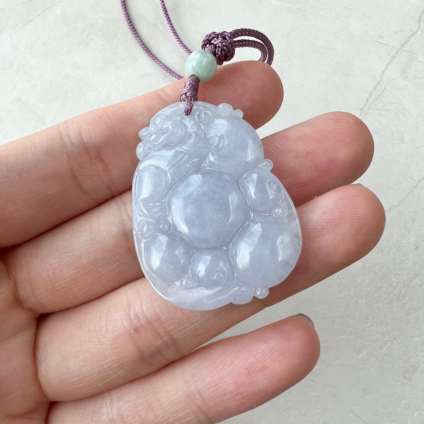 Jadeite Jade Purple Dragon Pixiu Dragon Chinese Carved Pendant, YW-0110-1650746802 - AriaDesignCollection