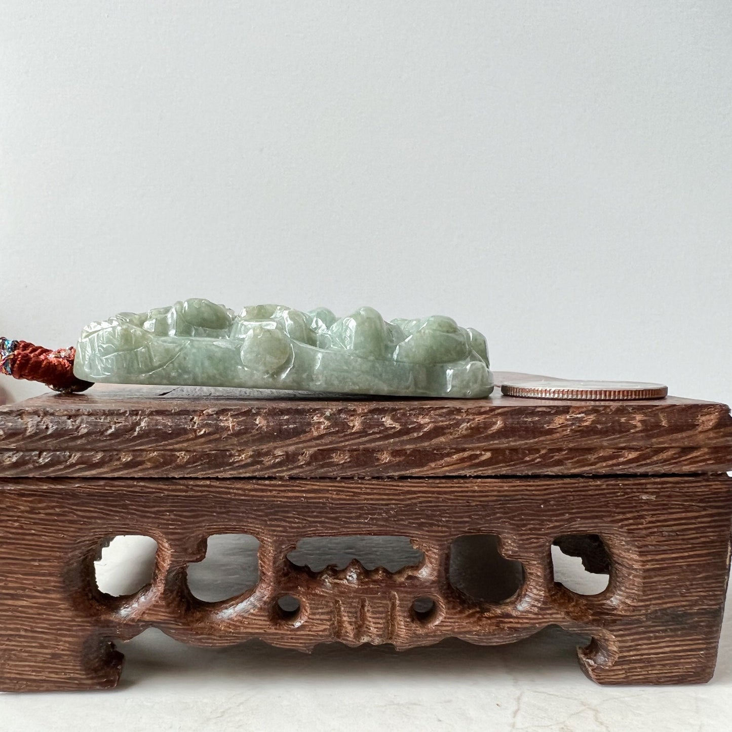 Large Jadeite Jade Guan Yin Kwan Yin Protected by Dragon Avalokitesvara Semi-Translucent Carved Pendant Necklace, Quan Am, YJ-1221-0252084 - AriaDesignCollection