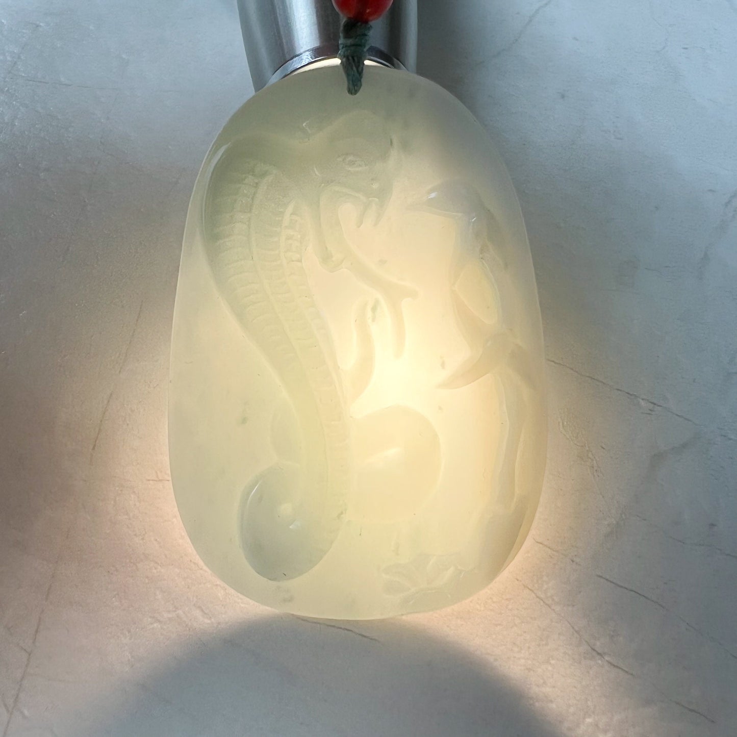 Jadeite Jade Snake Hand Carved, Chinese Zodiac Pendant Necklace, YJ-0322-0315218 - AriaDesignCollection