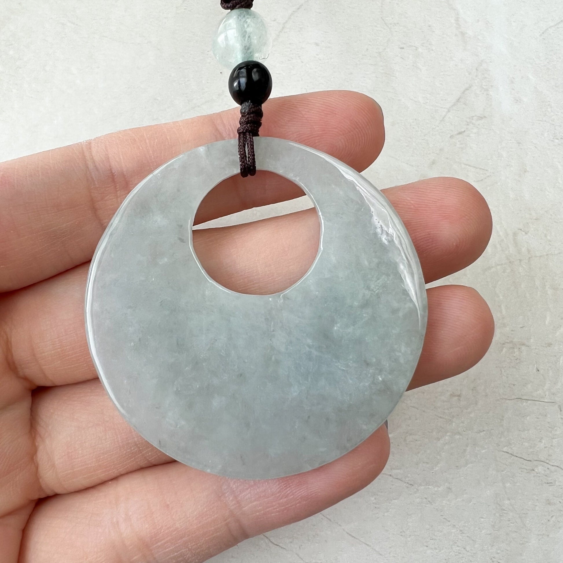 Jadeite Jade Twin Fish, Pisces Zodiac Horoscope Necklace, Hand Carved Pendant Necklace, YJ-1221-0315209-3 - AriaDesignCollection