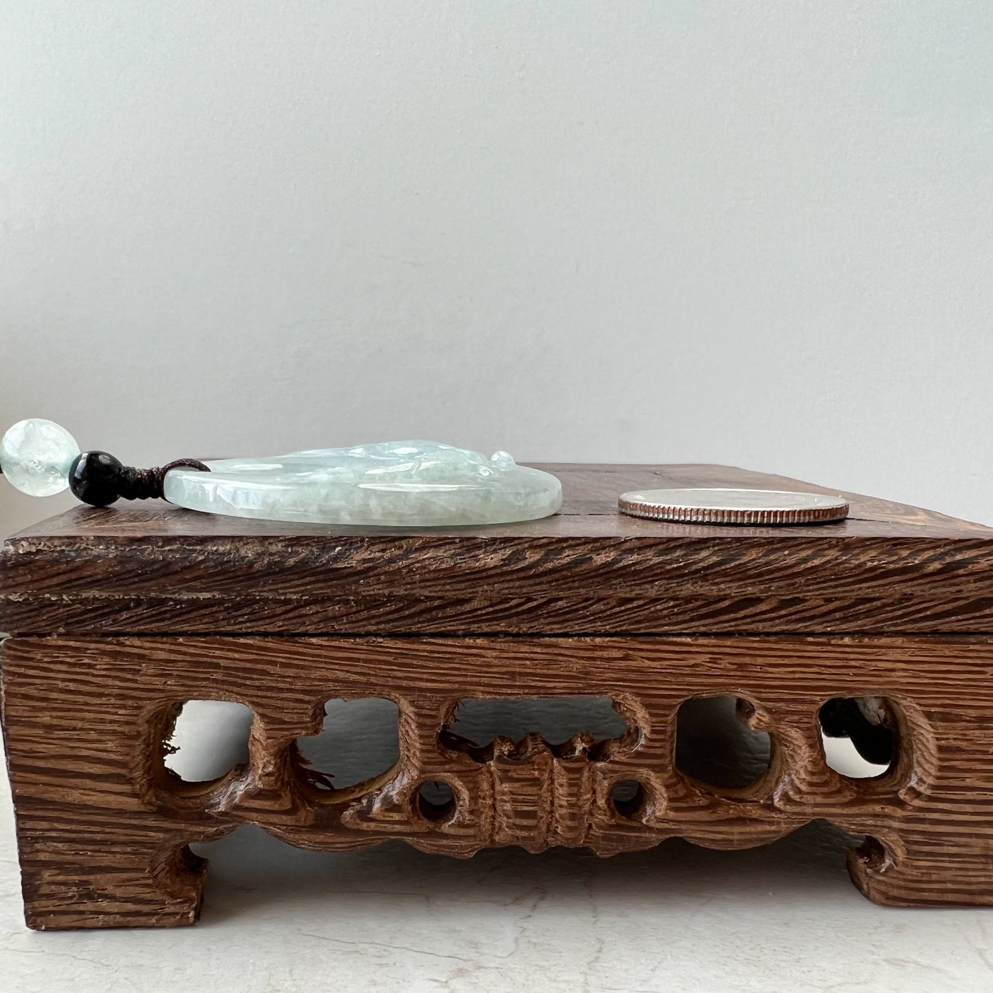 Jadeite Jade Twin Fish, Pisces Zodiac Horoscope Necklace, Hand Carved Pendant Necklace, YJ-1221-0315209-3 - AriaDesignCollection