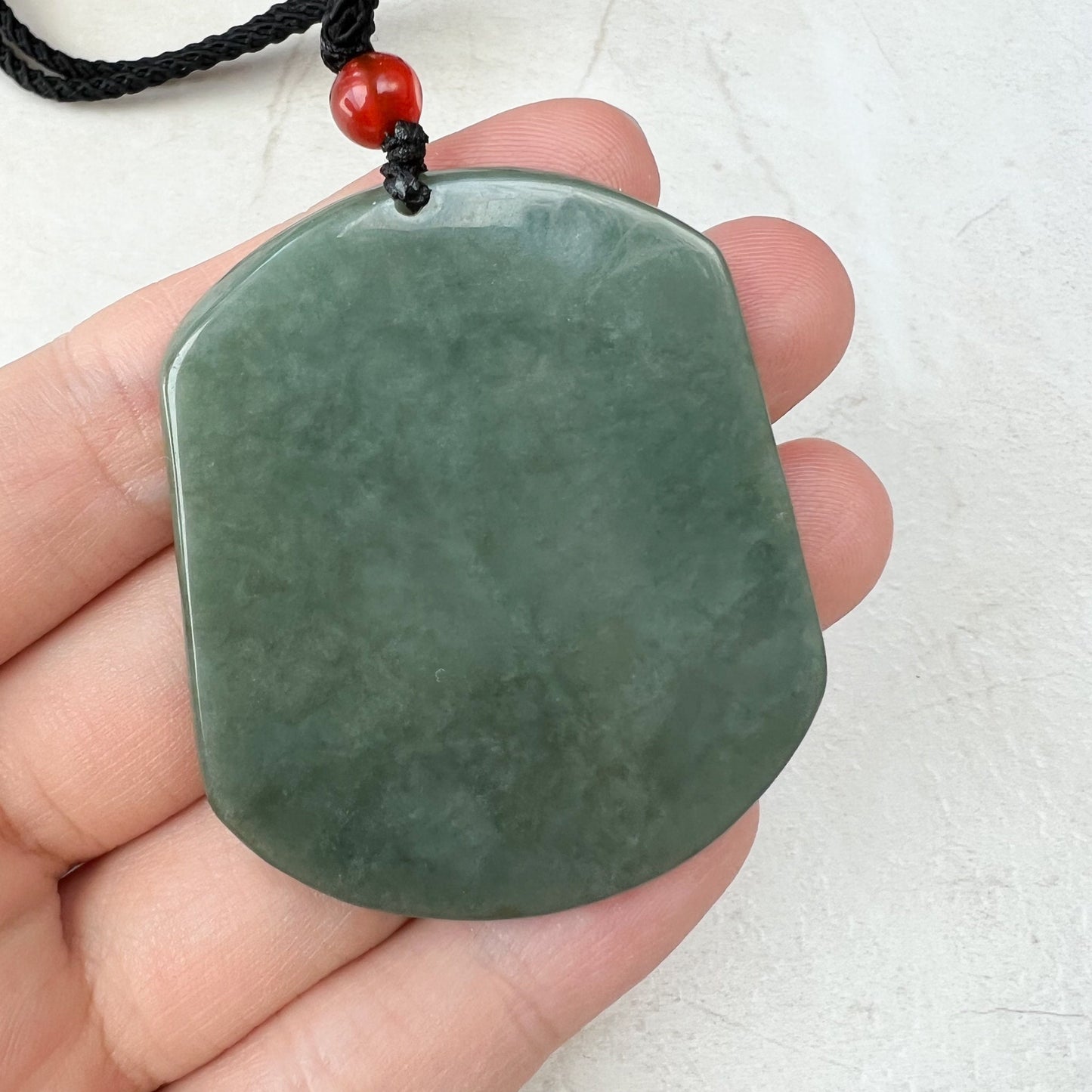 Green Jadeite Jade Guan Yin Avalokiteshvara Carved Pendant Necklace, YJ-1221-0354840 - AriaDesignCollection