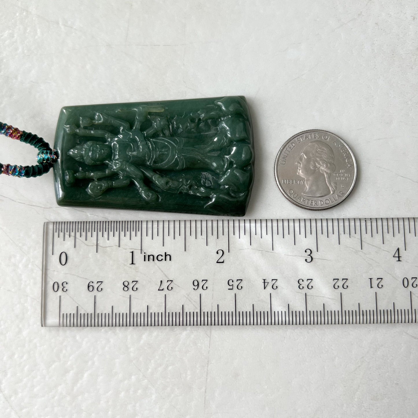Jadeite Jade Guan Yin Avalokiteshvara Thousand Hands Carved Pendant Necklace, YJ-0322-0388080 - AriaDesignCollection