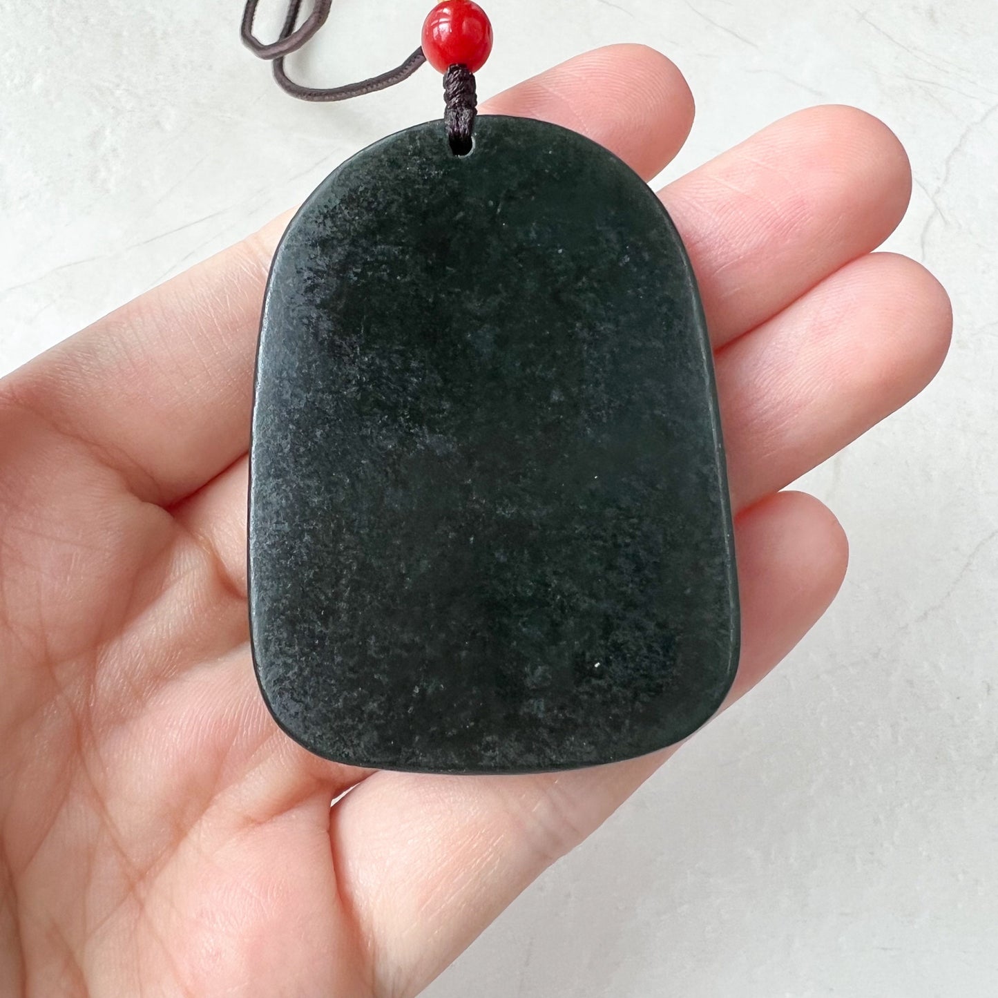 Nephrite Jade Tiger, Black Dark Green Jade, Chinese Zodiac Carved Pendant Necklace, RM-0322-1652571318 - AriaDesignCollection