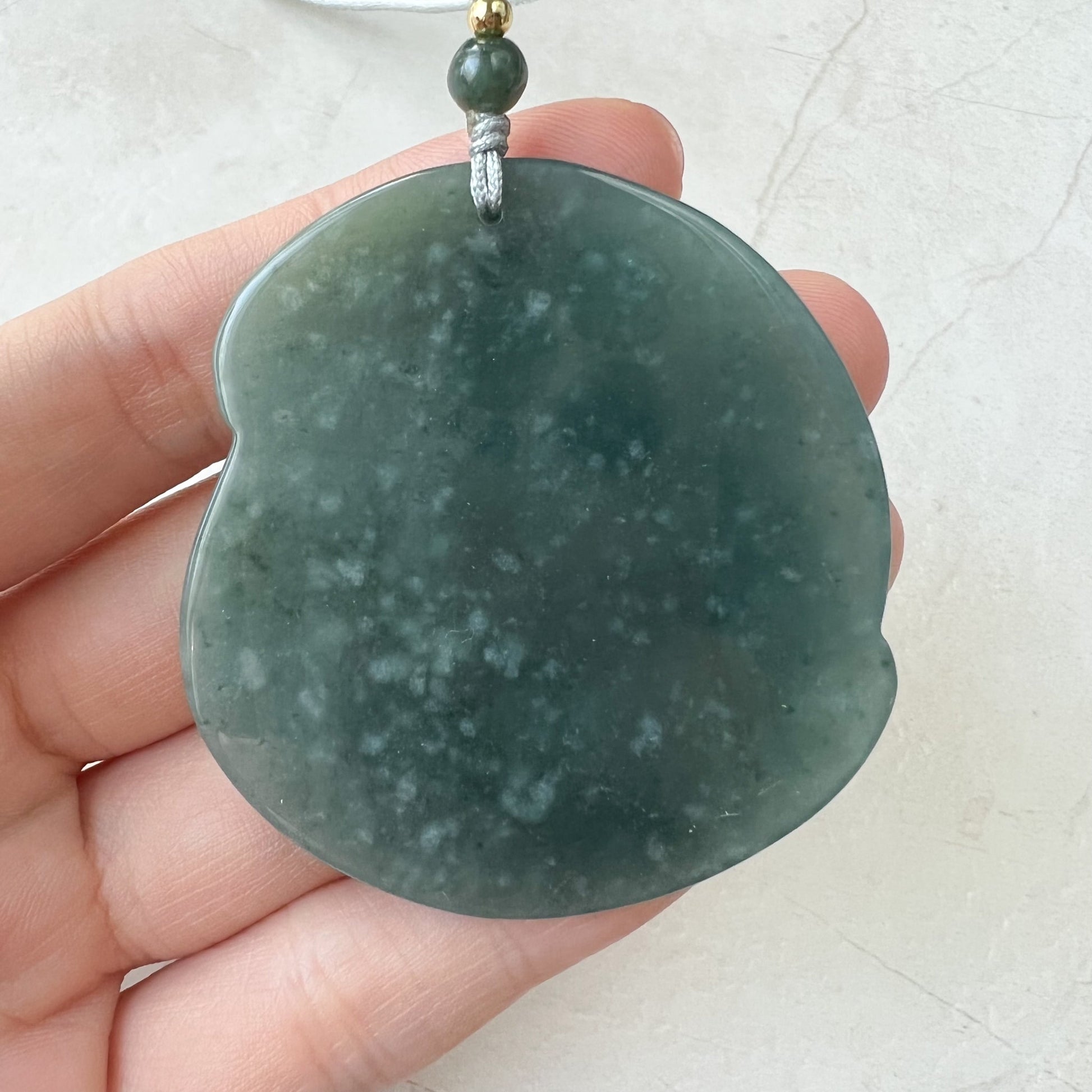 Green Jadeite Jade Deer in Forest Hand Carved Pendant Necklace, ZYF-0322-1652657255 - AriaDesignCollection