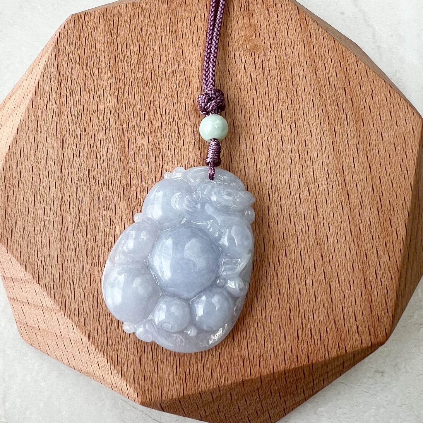 Jadeite Jade Purple Dragon Pixiu Dragon Chinese Carved Pendant, YW-0110-1650746802 - AriaDesignCollection