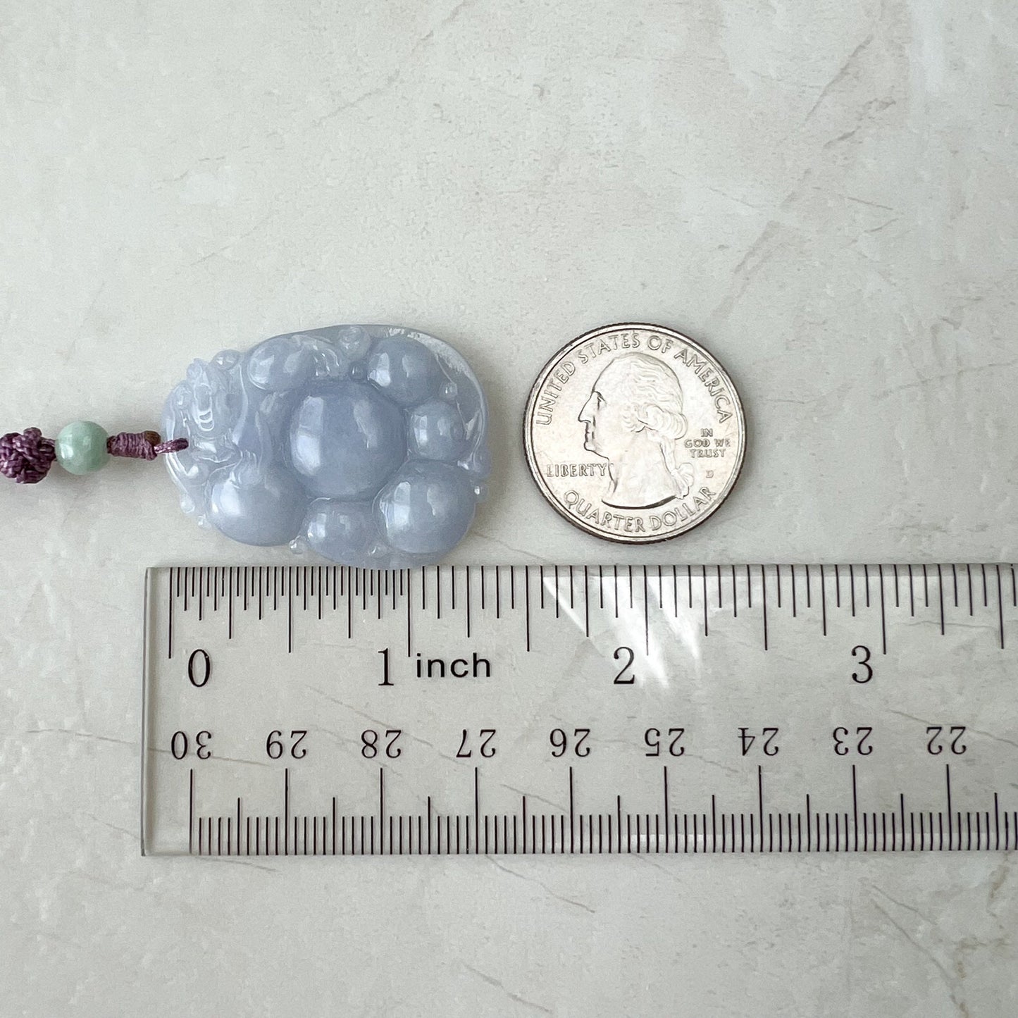 Jadeite Jade Purple Dragon Pixiu Dragon Chinese Carved Pendant, YW-0110-1650746802 - AriaDesignCollection