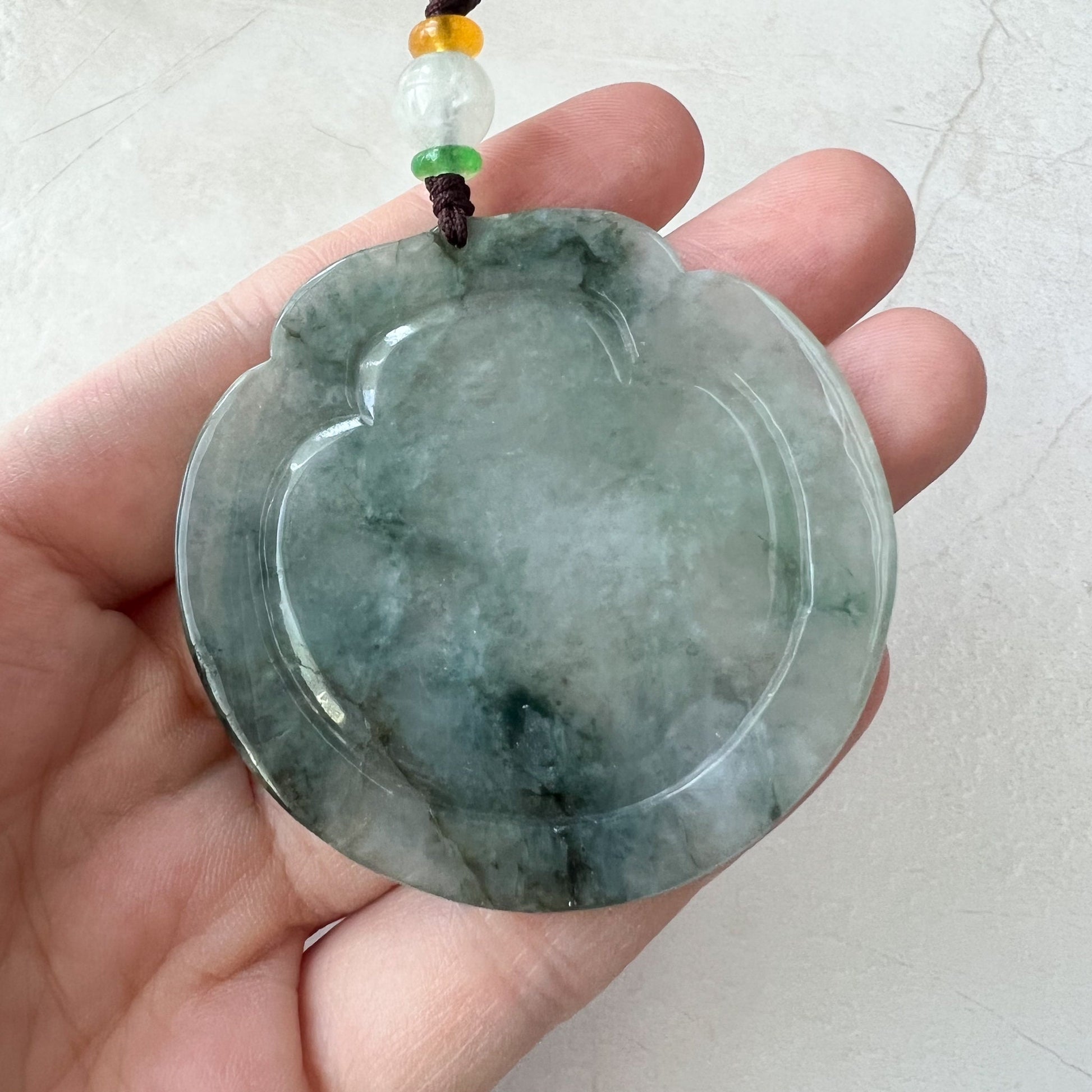 Icy Translucent Green Jadeite Jade Dragon Chinese Zodiac Hand Carved Pendant Necklace, YJ-0322-0355363 - AriaDesignCollection