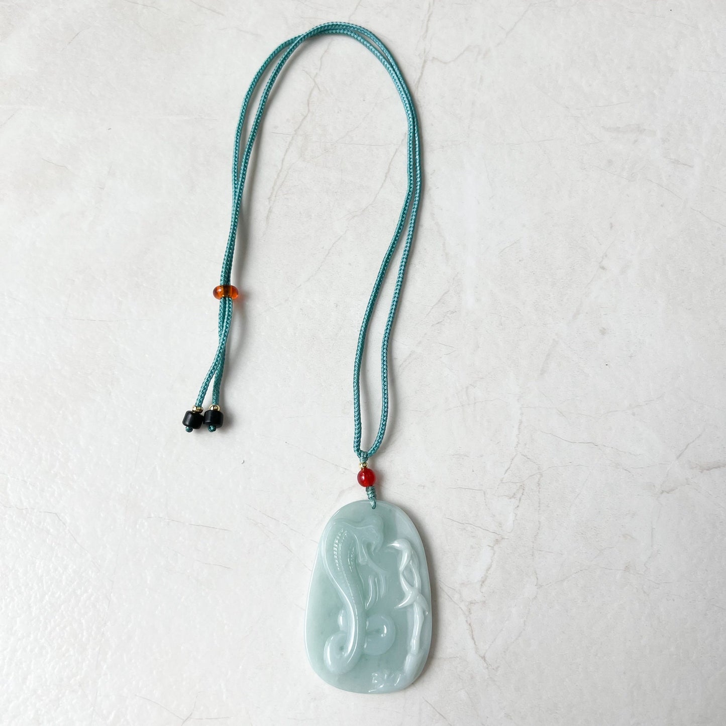 Jadeite Jade Snake Hand Carved, Chinese Zodiac Pendant Necklace, YJ-0322-0315218 - AriaDesignCollection