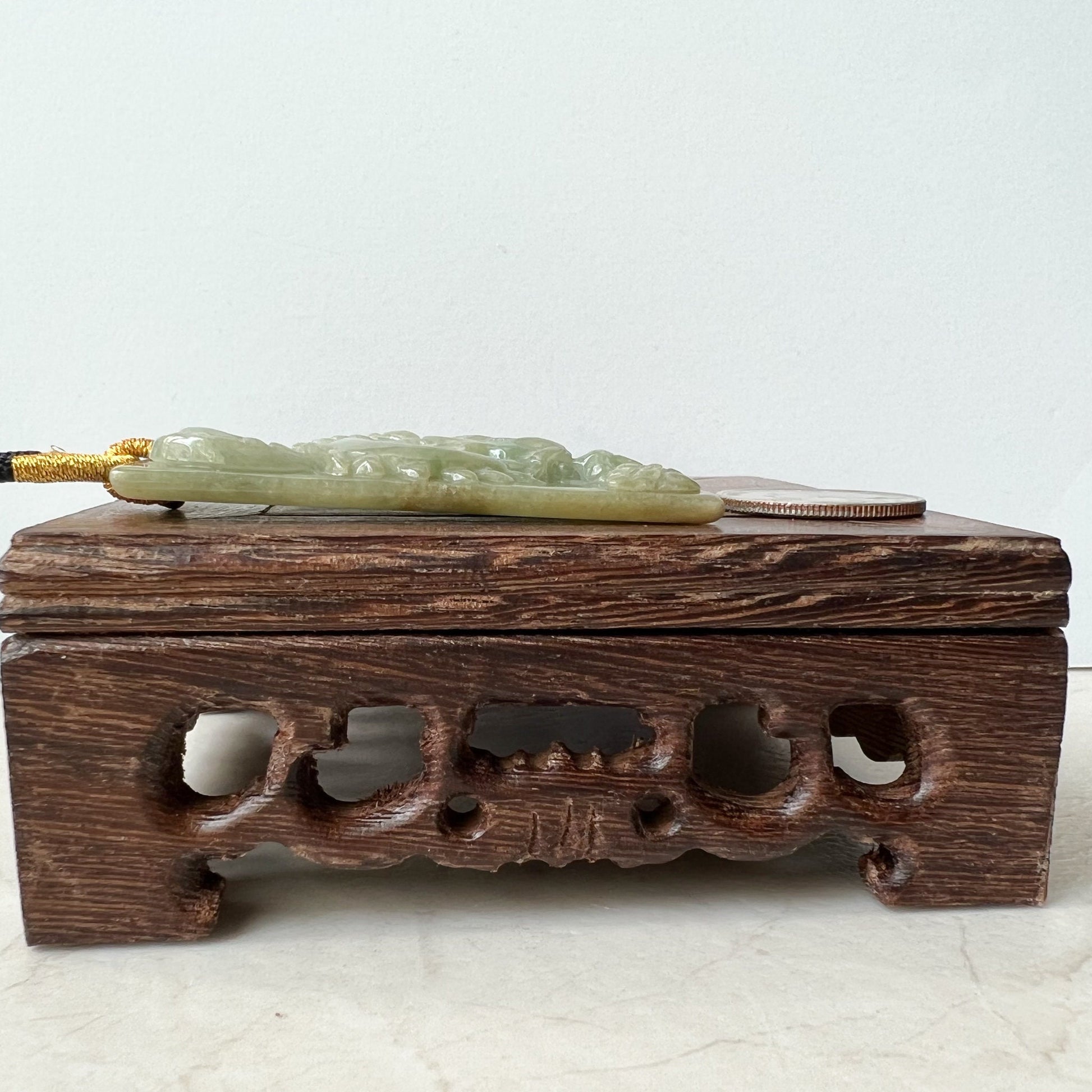 Jadeite Jade Dragon Chinese Zodiac Hand Carved Pendant Necklace, YJ-0321-0319300 - AriaDesignCollection