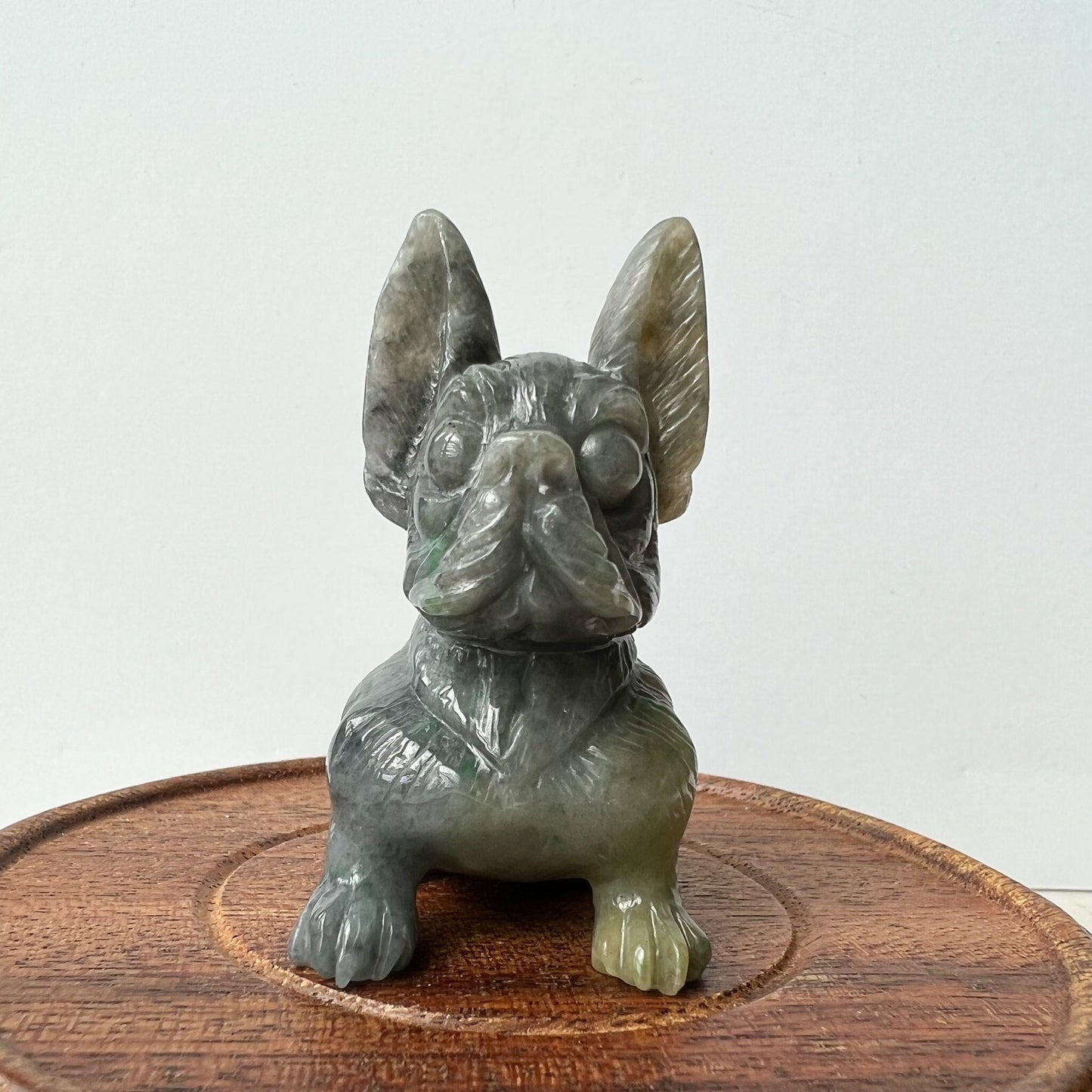 Jadeite Jade Black Dog, Chinese Hand Carved Statue, Figurine, Display, Decoration, YJ-1221-0316700 - AriaDesignCollection