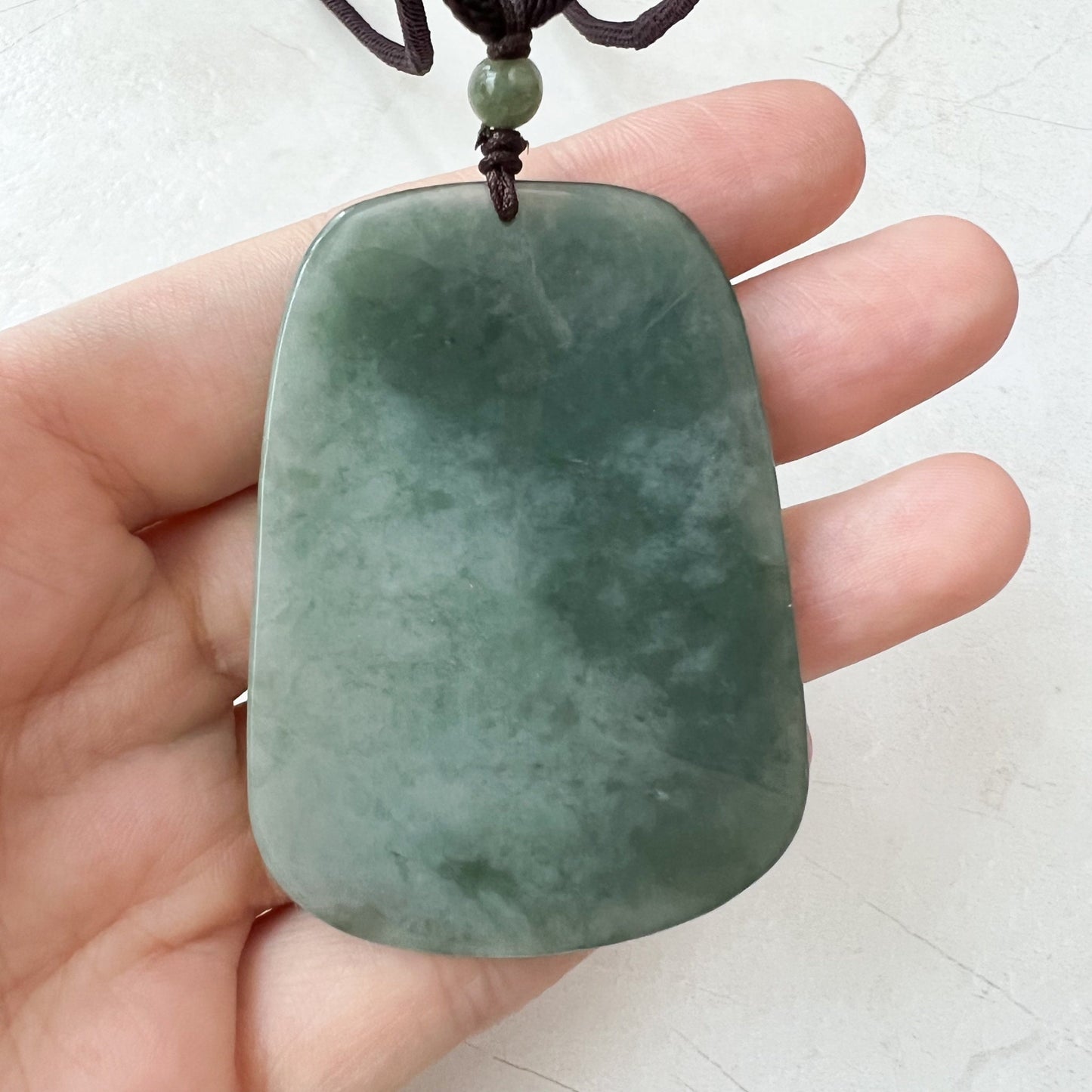 Jadeite Jade Vairocana Buddha, Da Ri Ru Lai, Đại Nhật Như Lai, 大日如来, Hand Carved Jade Pendant Necklace, YJ-1221-0295426 - AriaDesignCollection