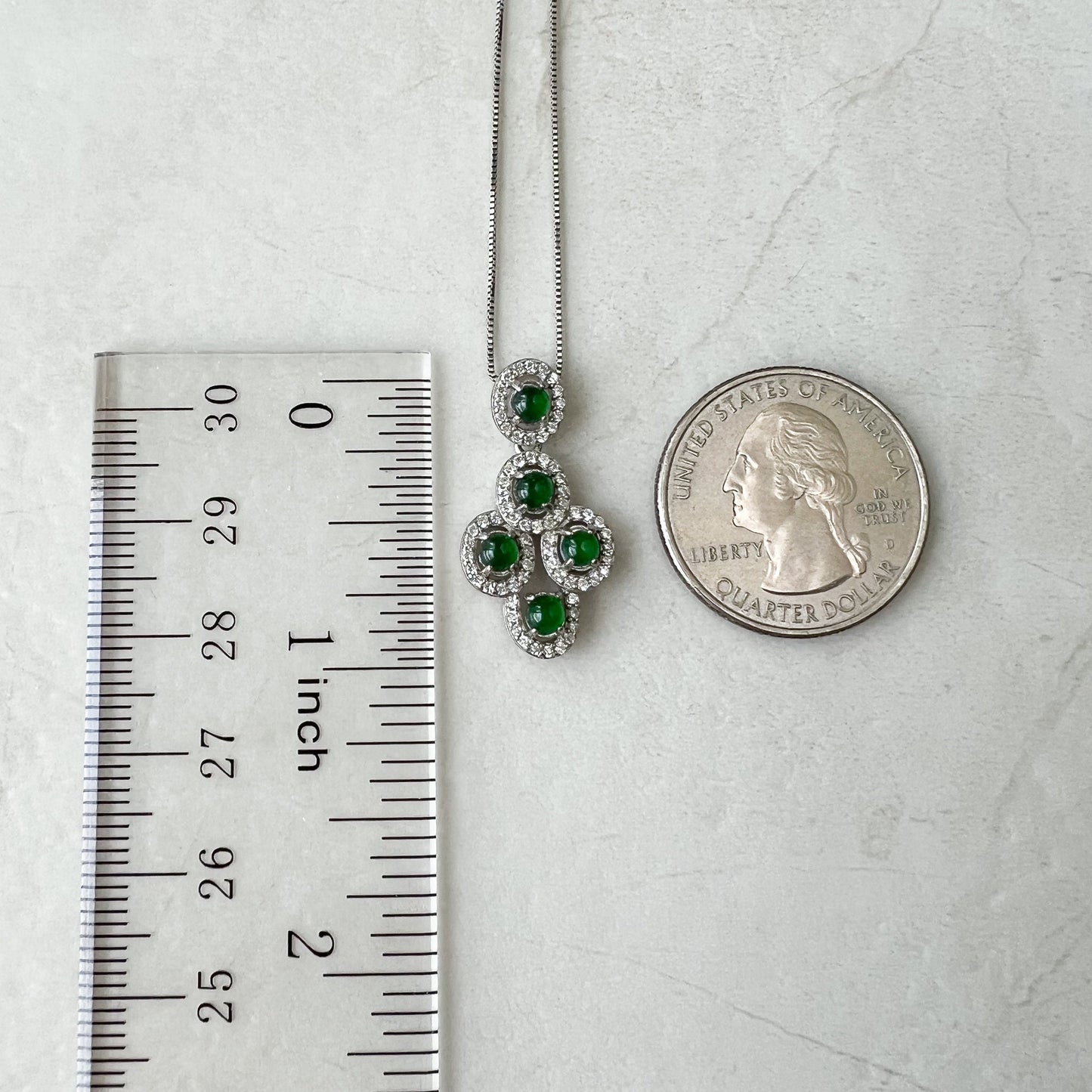 Green Jade Pendant, Jadeite Jade, Small Dainty, Sterling Silver Pendant Necklace, FDD4-1221-0021769 - AriaDesignCollection