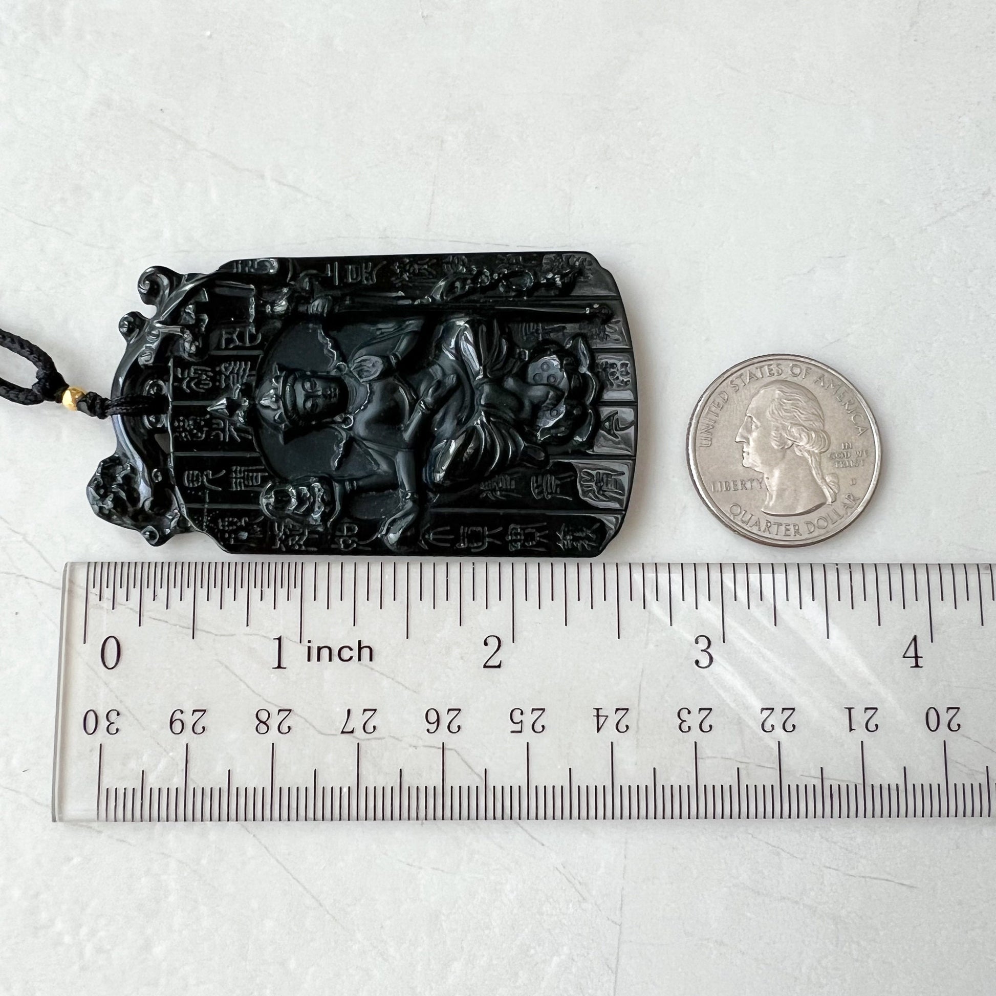 Kṣitigarbha Buddha, Di Zang Wang, 地藏王, Dia Tang, Jizo, Jadeite Jade Omphacite Carved Pendant Necklace, LGG-1221-1656346567 - AriaDesignCollection